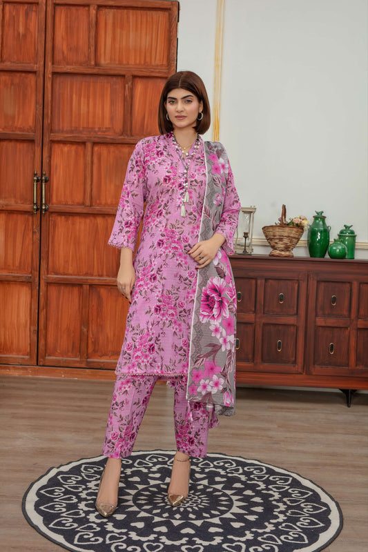 Roselle - Luxury 03 Piece - Digital Print Bana Dora
