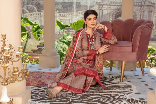 Heritage - 03 Piece Unstitched Digital Print with Lawn Dupatta