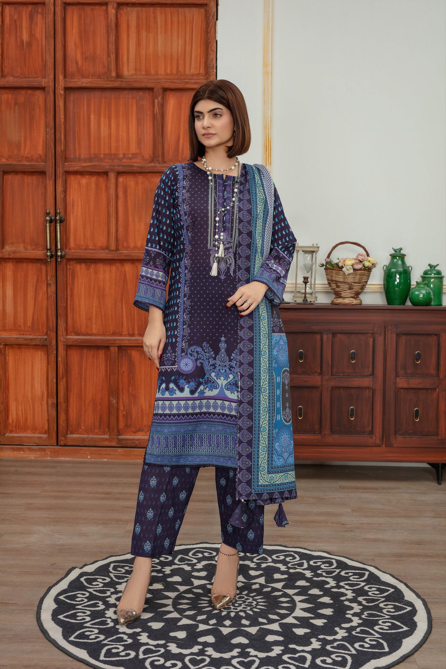 Neve- Luxury 03 Piece - Digital Print Bana Dora