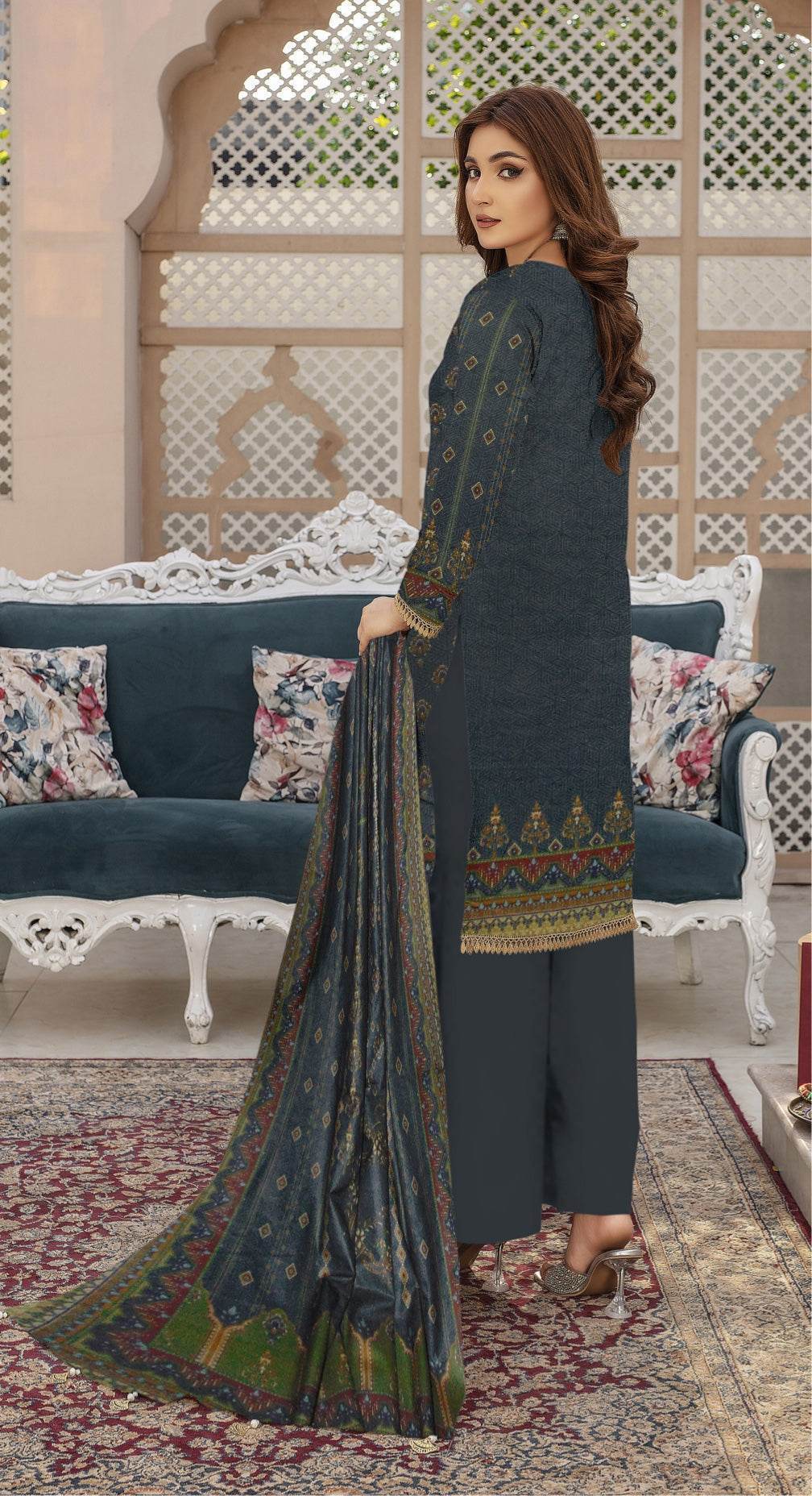 Fashion Fusion - 03 Piece Digital Print dhanak