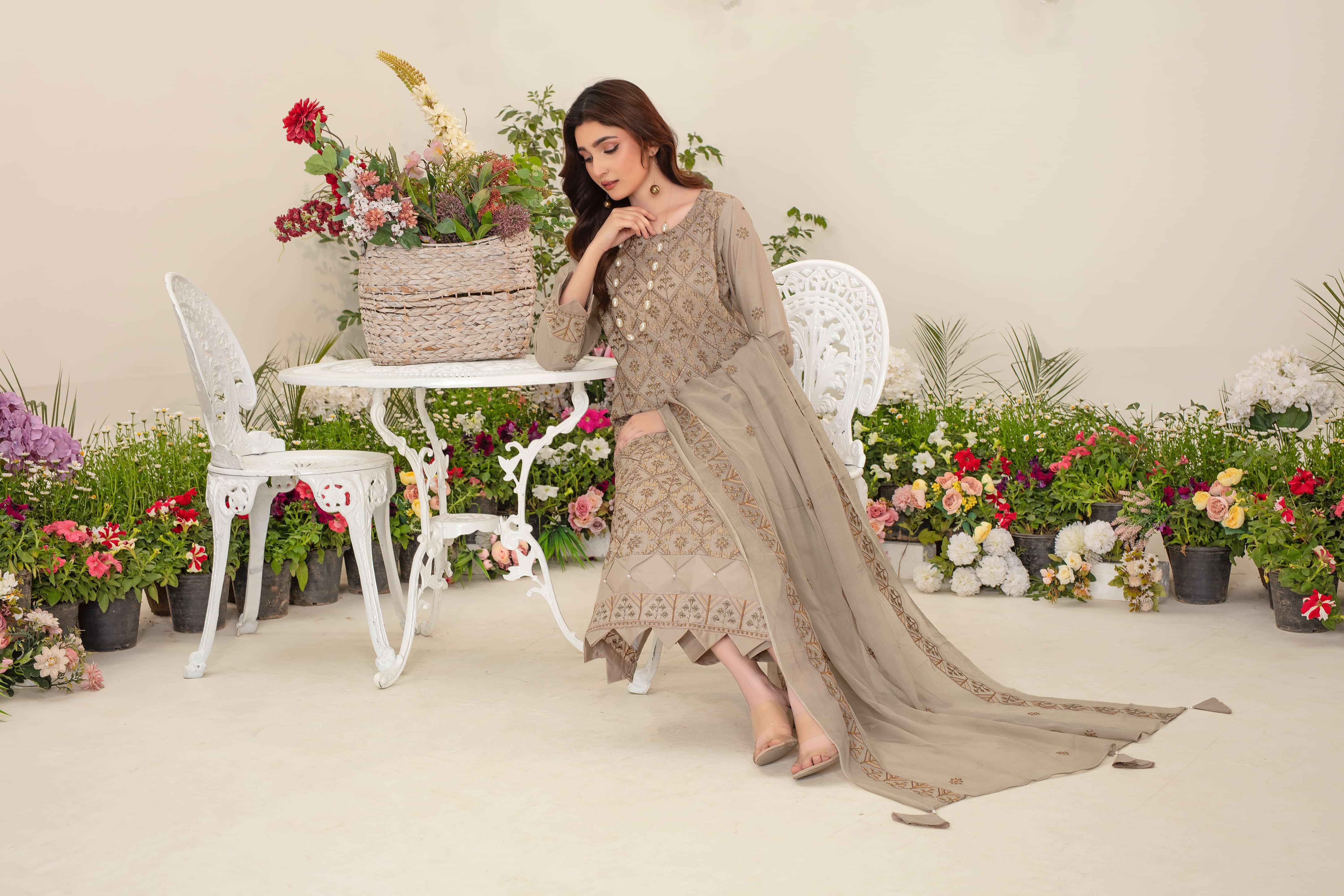 Zyra 3 piece Full Embroidered unstitch suit