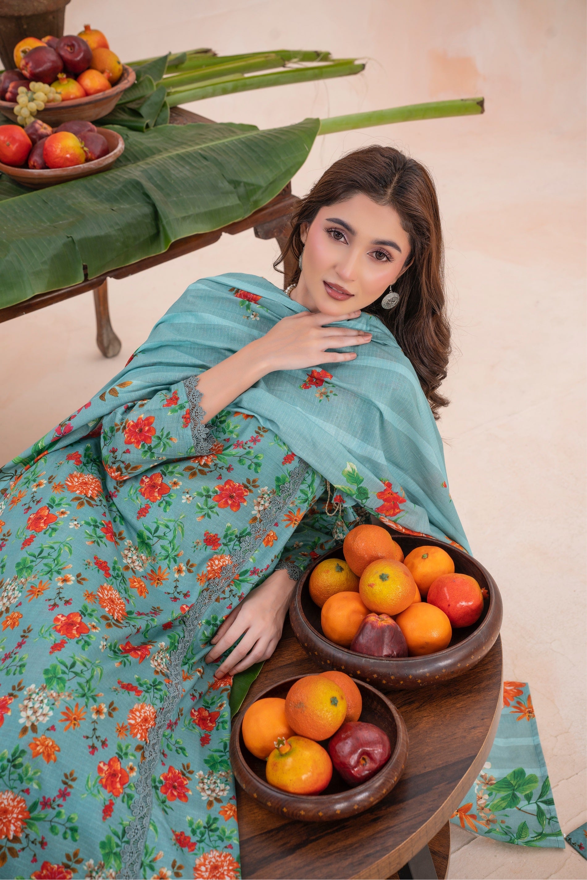 Sehr- Luxury 03 Piece Unstitched Digital Print Bana Dora