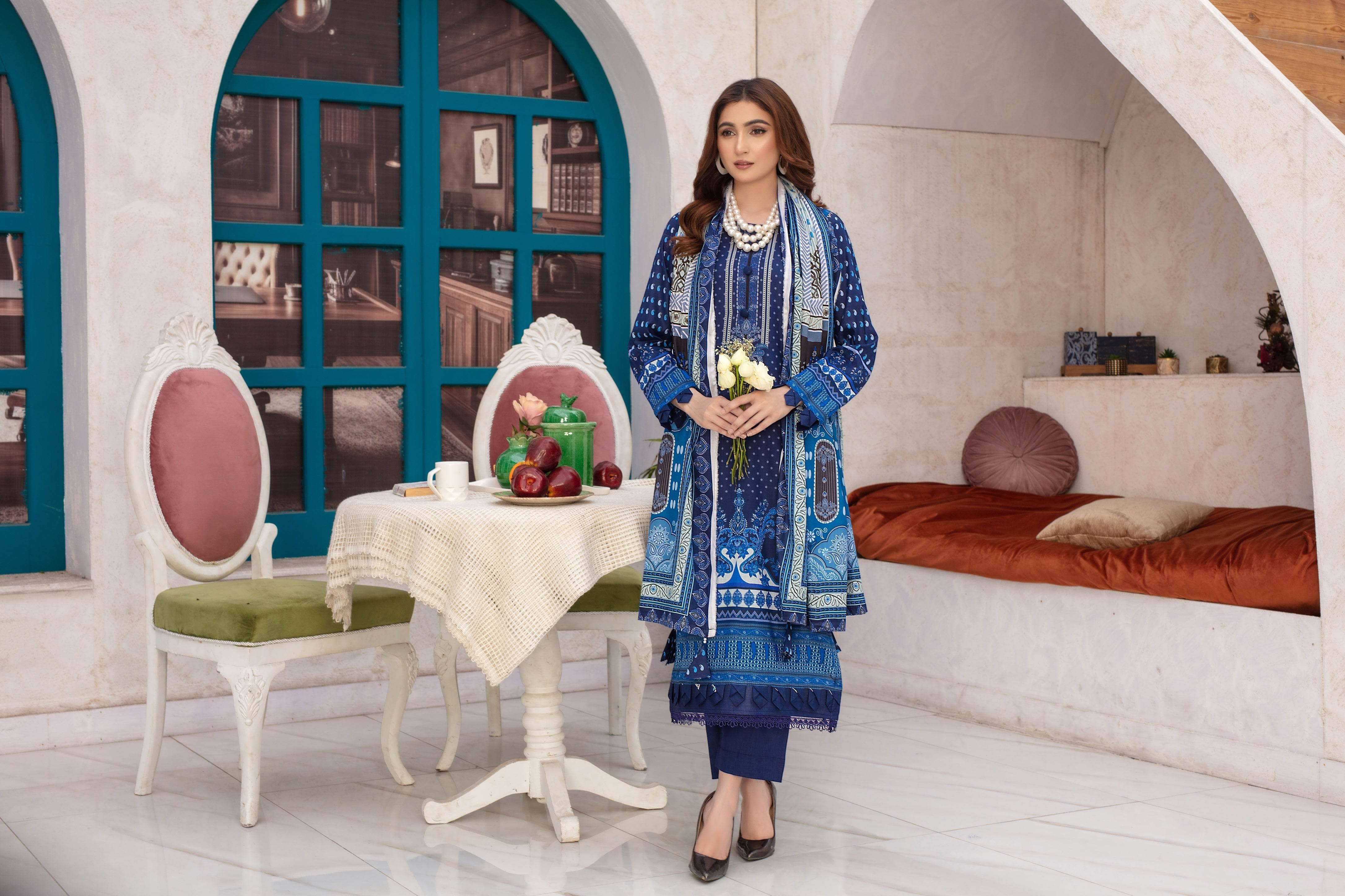 Nirvana- 03 Piece Unstitched Digital Print with Lawn Dupatta