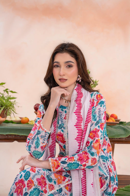 Laurel- Luxury 03 Piece Unstitched Digital Print Bana Dora