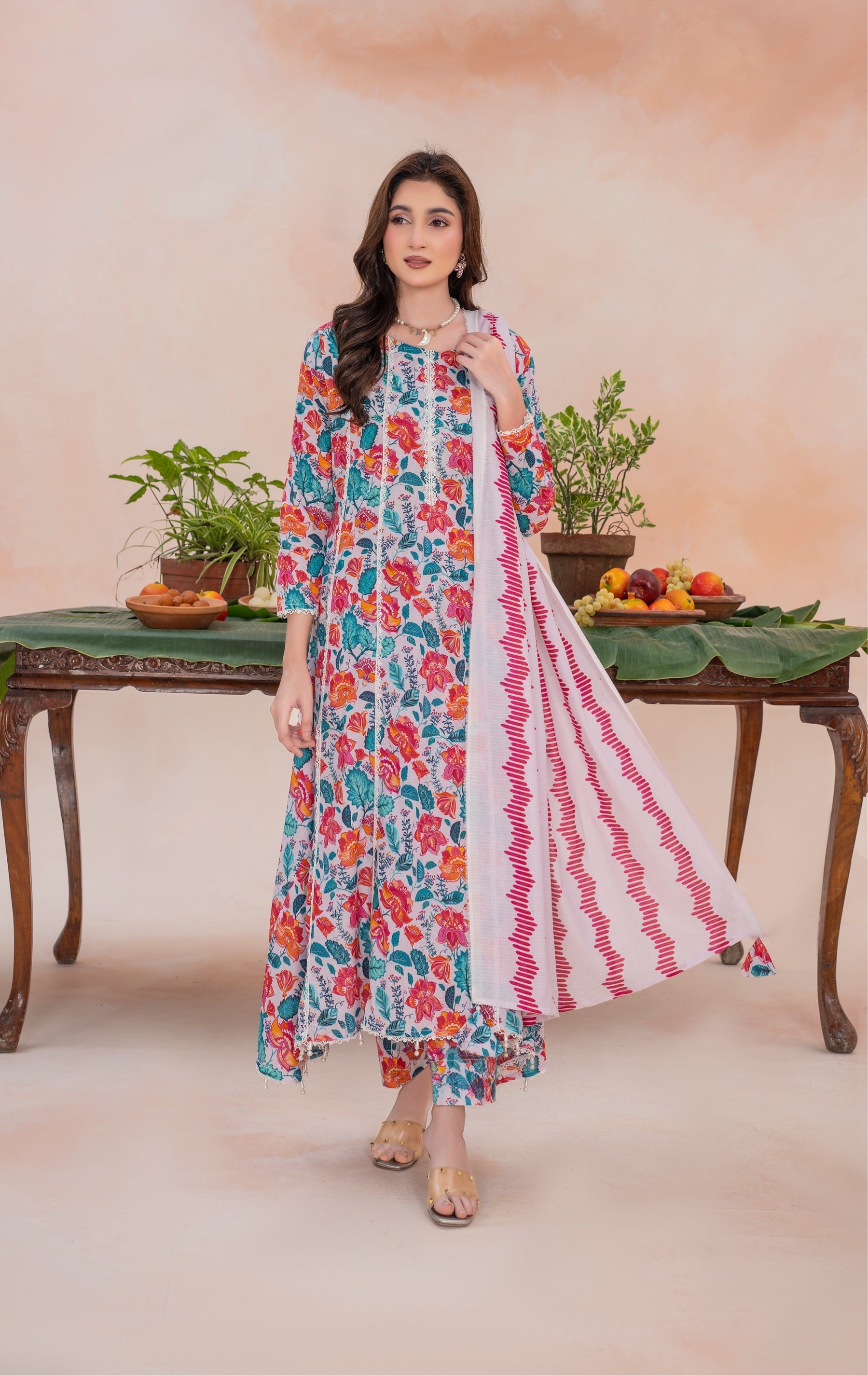 Laurel- Luxury 03 Piece Unstitched Digital Print Bana Dora