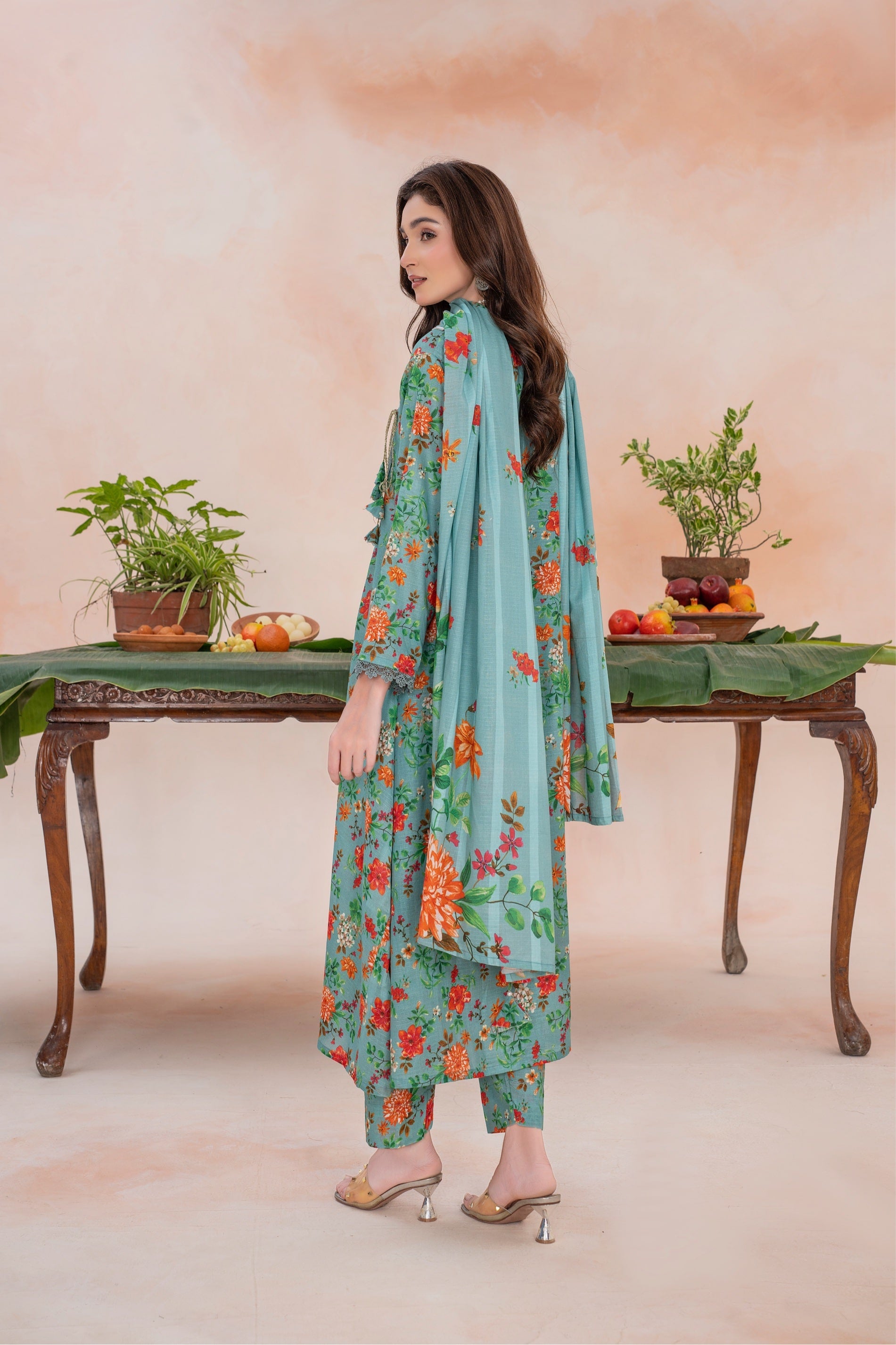 Sehr- Luxury 03 Piece Unstitched Digital Print Bana Dora