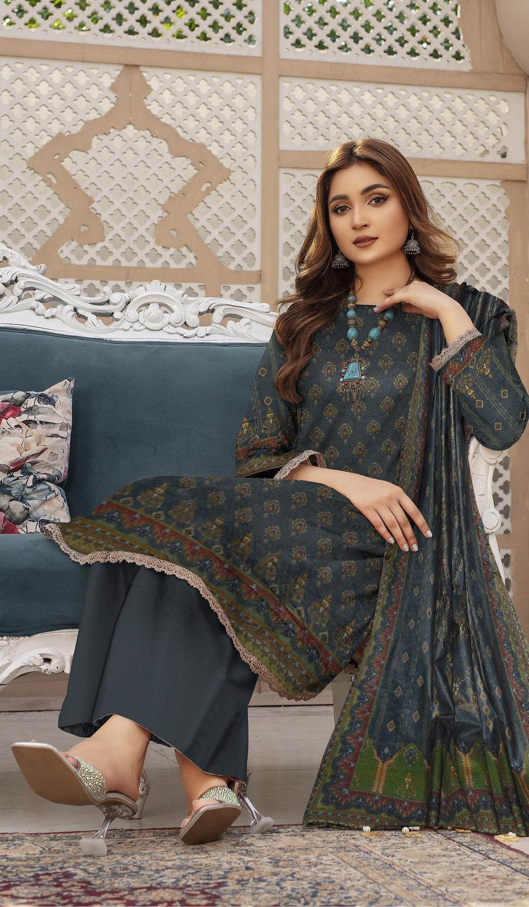 Fashion Fusion - 03 Piece Digital Print - Ayzal Minal