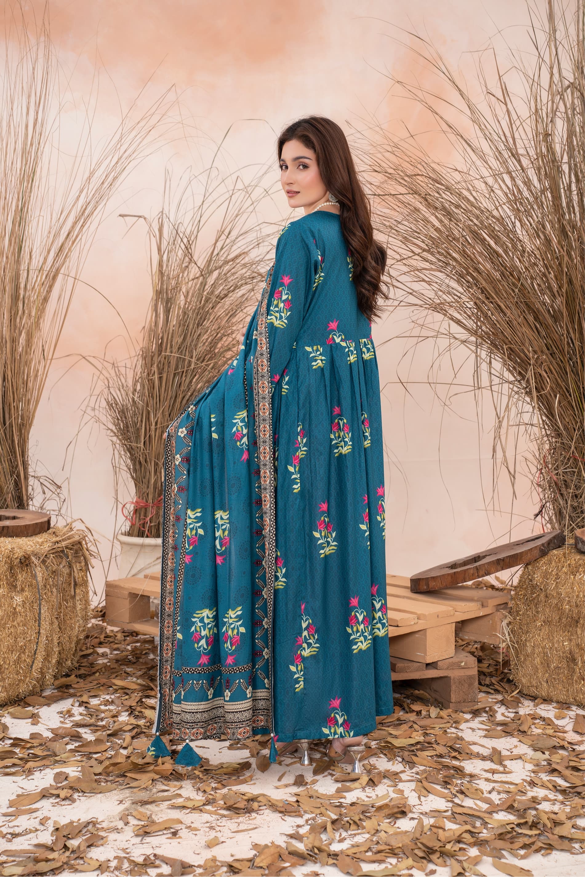 Nayrah- Luxury 03 Piece Unstitched Digital Print Bana Dora