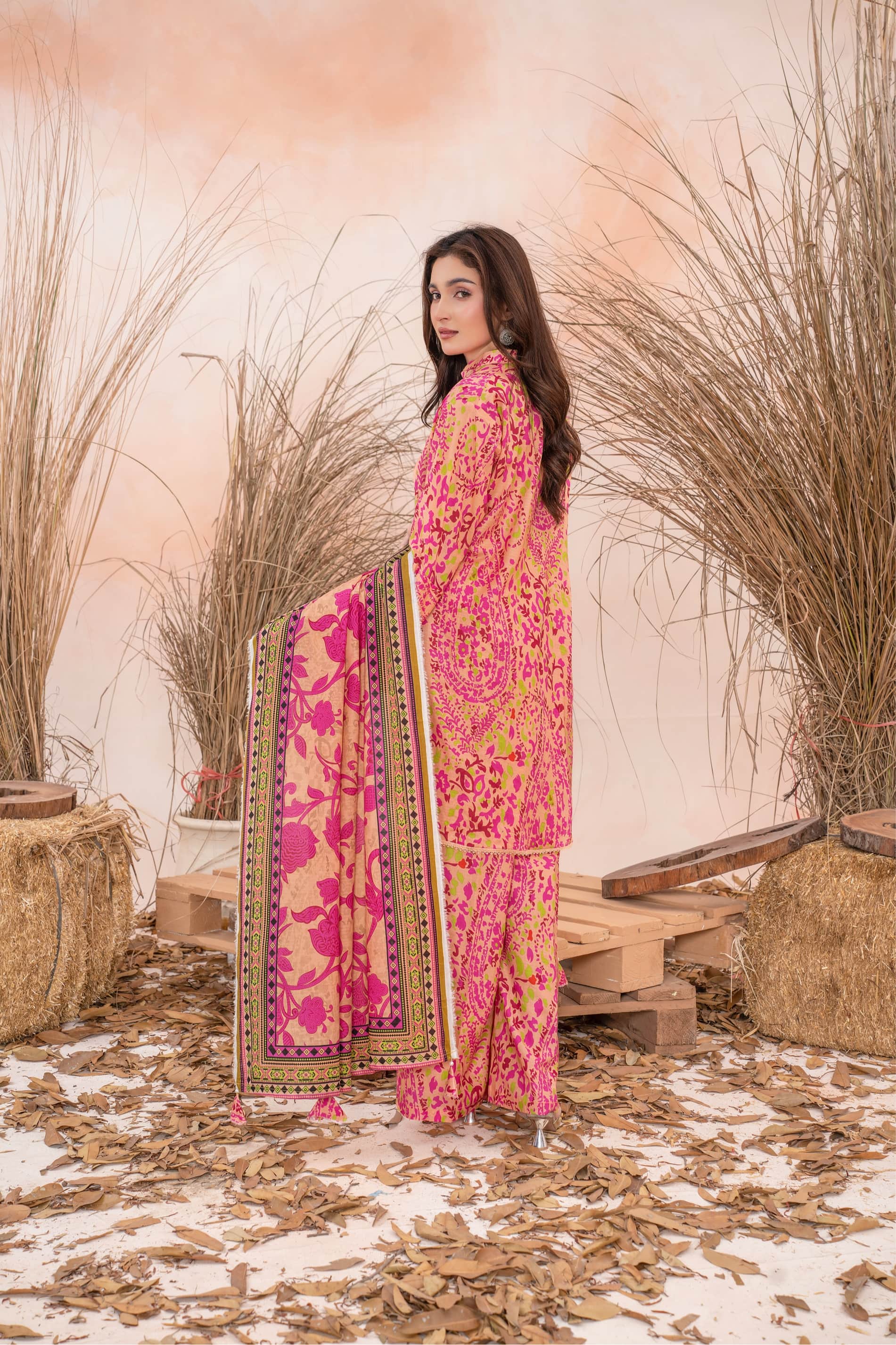 Ayra- Luxury 03 Piece Unstitched Digital Print Bana Dora