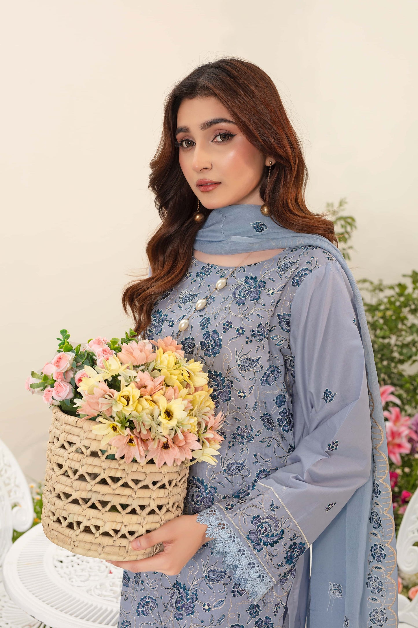Saphhire– Fully Embroidered 3-Piece Unstitched Suit ✅