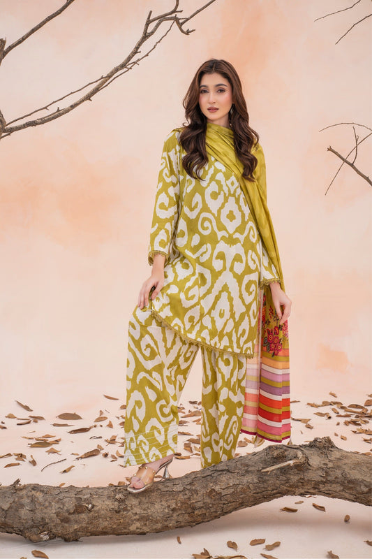 Clara- Luxury 03 Piece Unstitched Digital Print Bana Dora