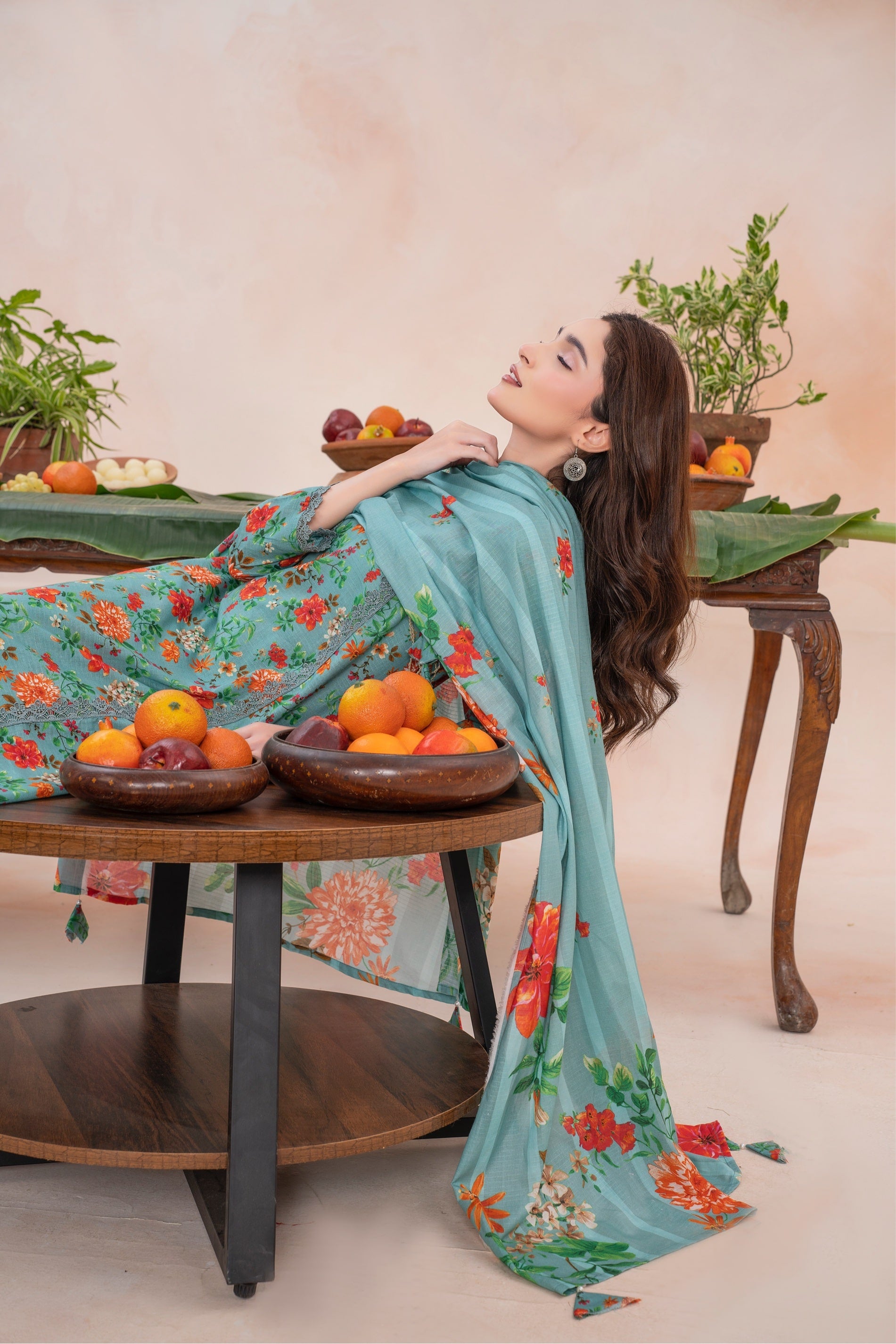 Sehr- Luxury 03 Piece Unstitched Digital Print Bana Dora