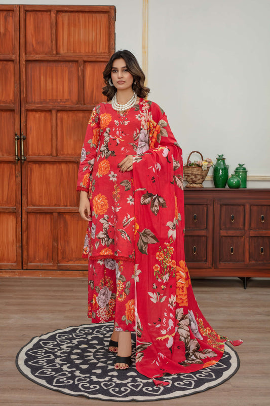 Sage- Luxury 03 Piece - Digital Print Bana Dora