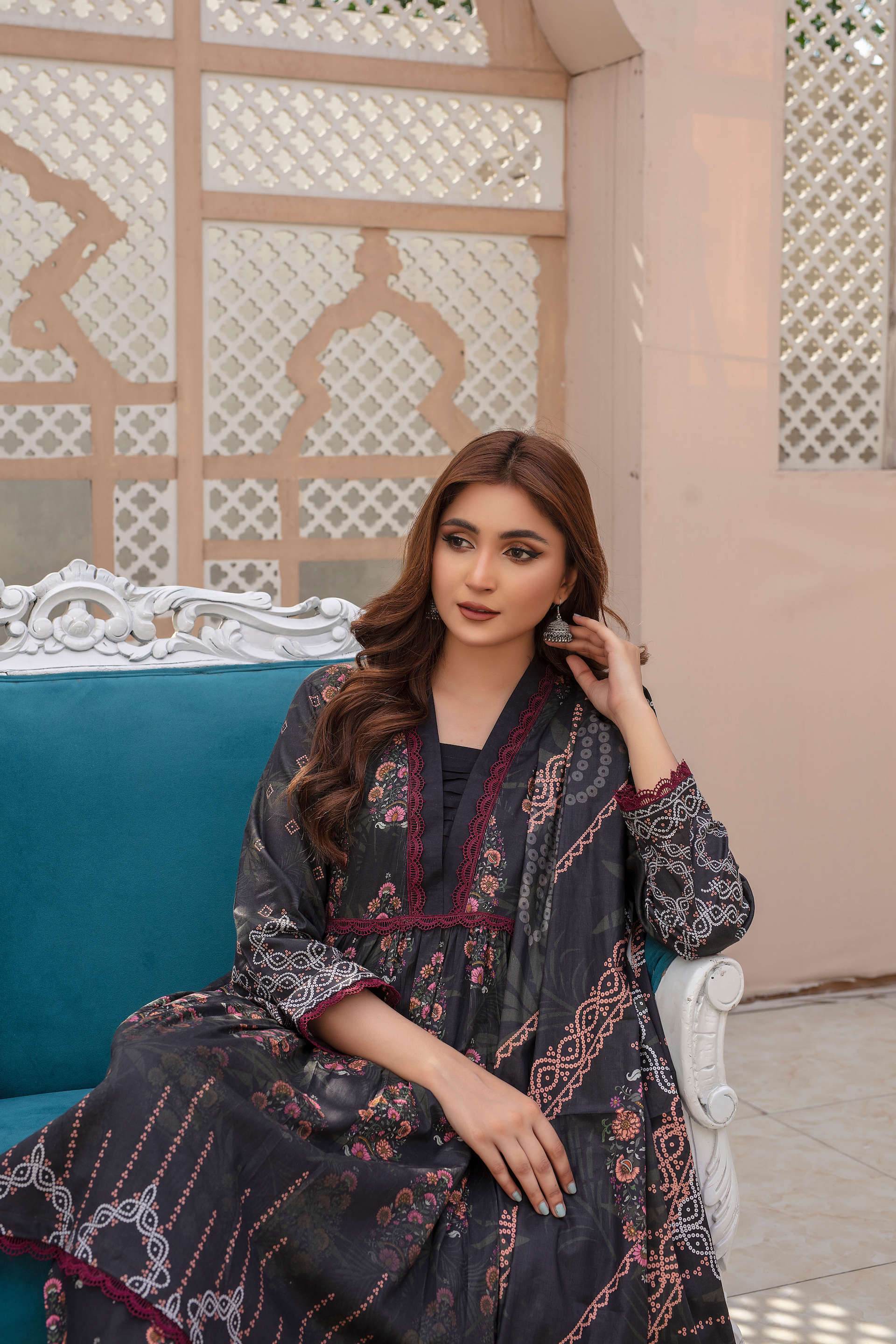 Mystique - 03 Piece Unstitched Digital Print with Lawn Dupatta