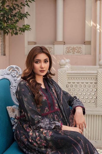 Mystique - 03 Piece Unstitched Digital Print with Lawn Dupatta