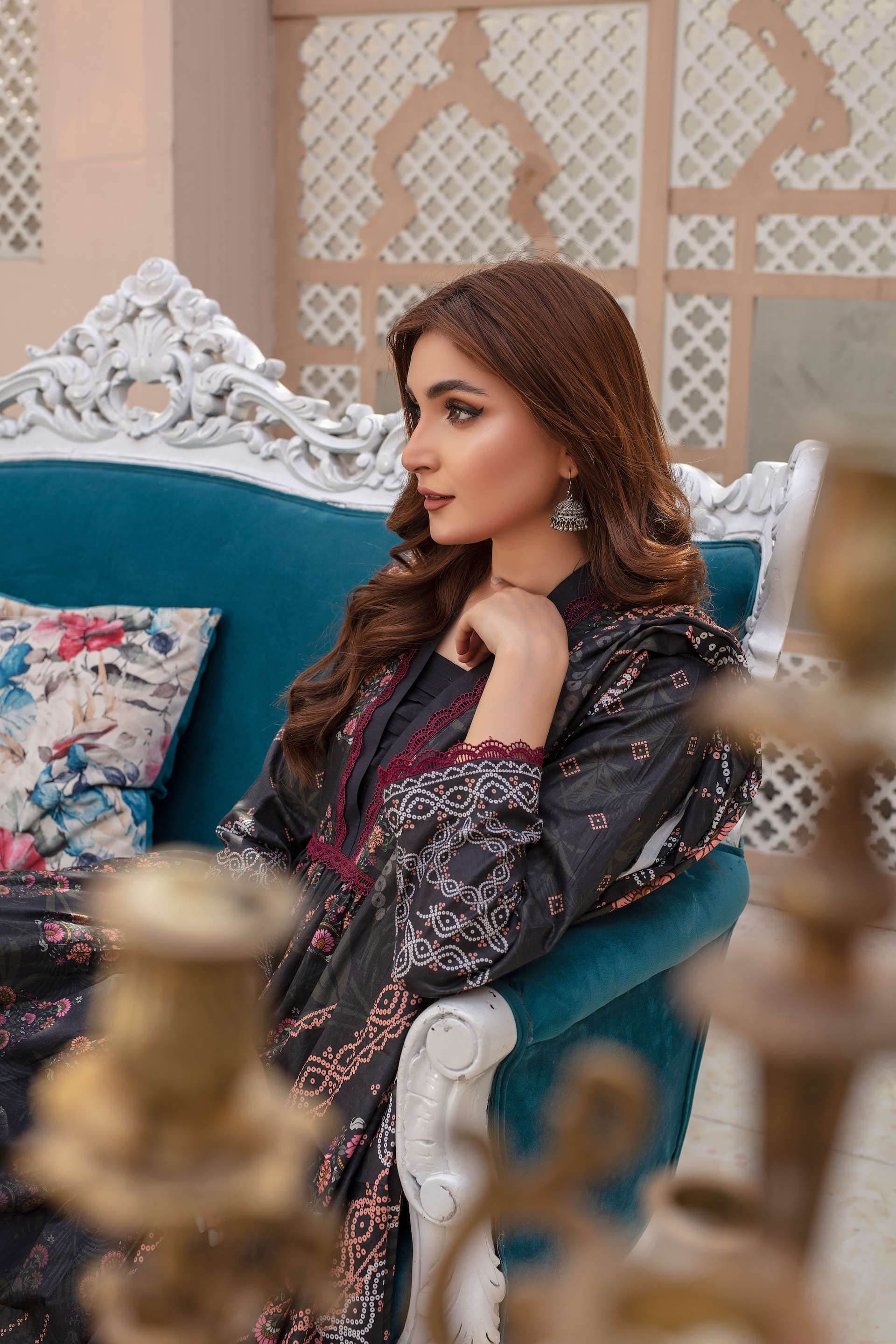 Mystique - 03 Piece Unstitched Digital Print with Lawn Dupatta