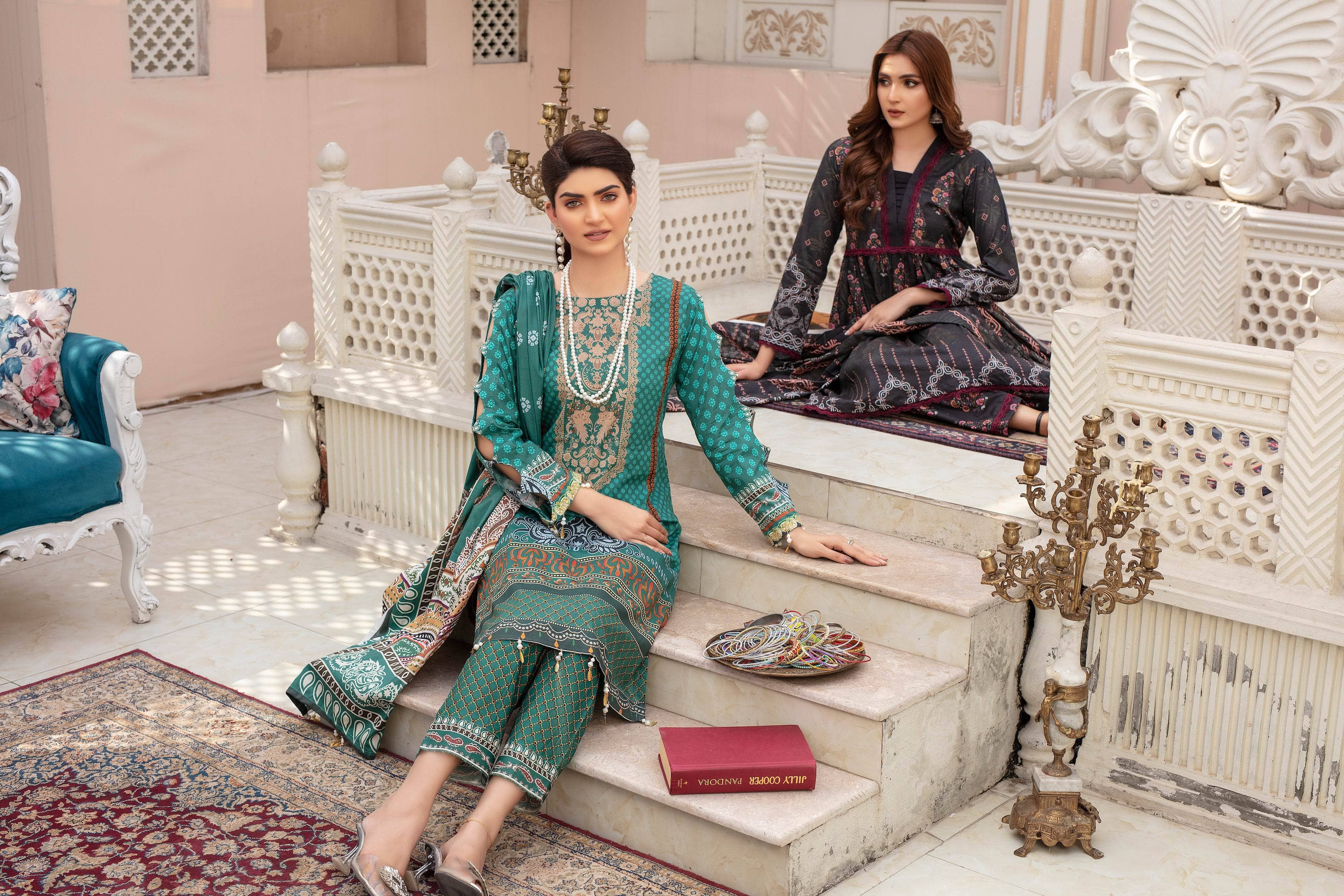Emerald - 03 Piece Unstitched Digital Print with Lawn Dupatta