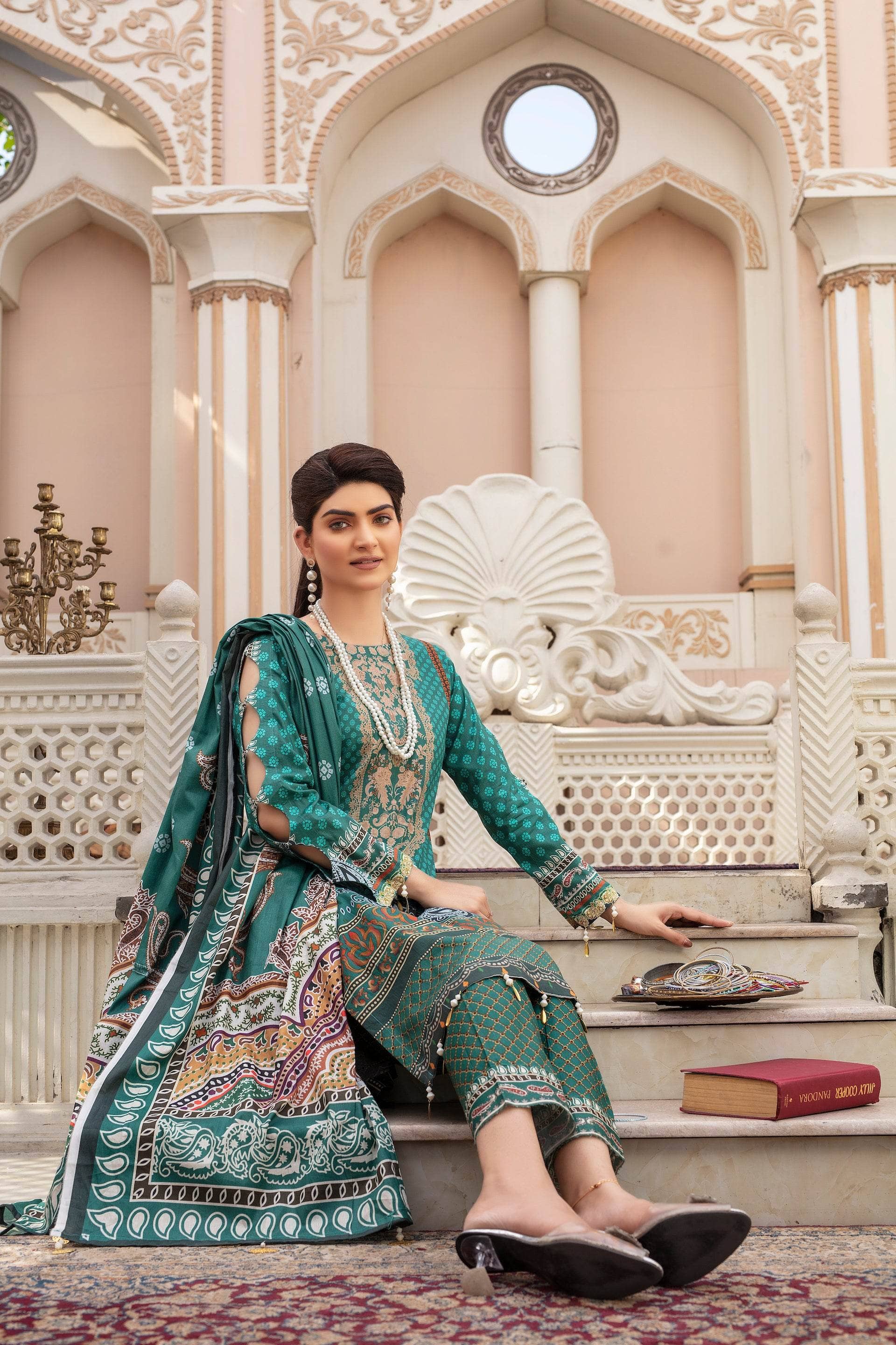 Emerald - 03 Piece Unstitched Digital Print with Lawn Dupatta