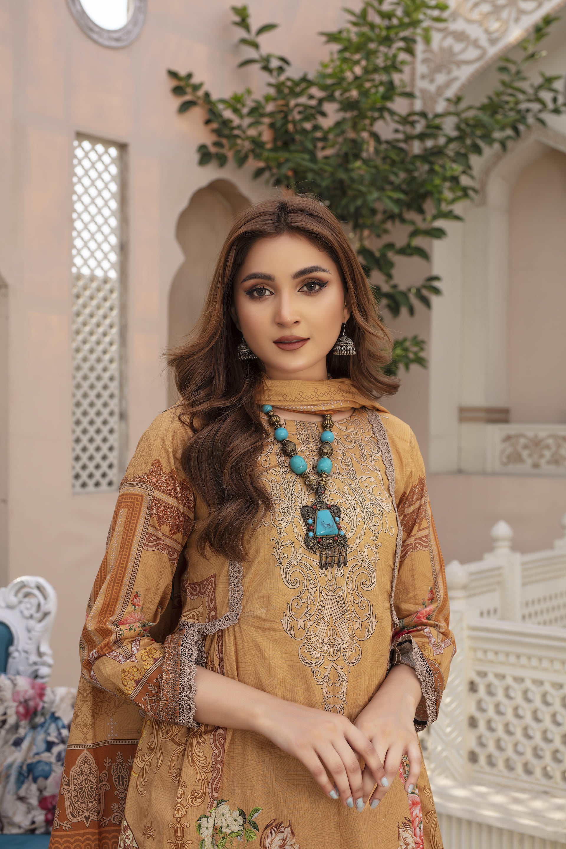 Saffron Song - 03 Piece Unstitched Digital Print with Lawn Dupatta