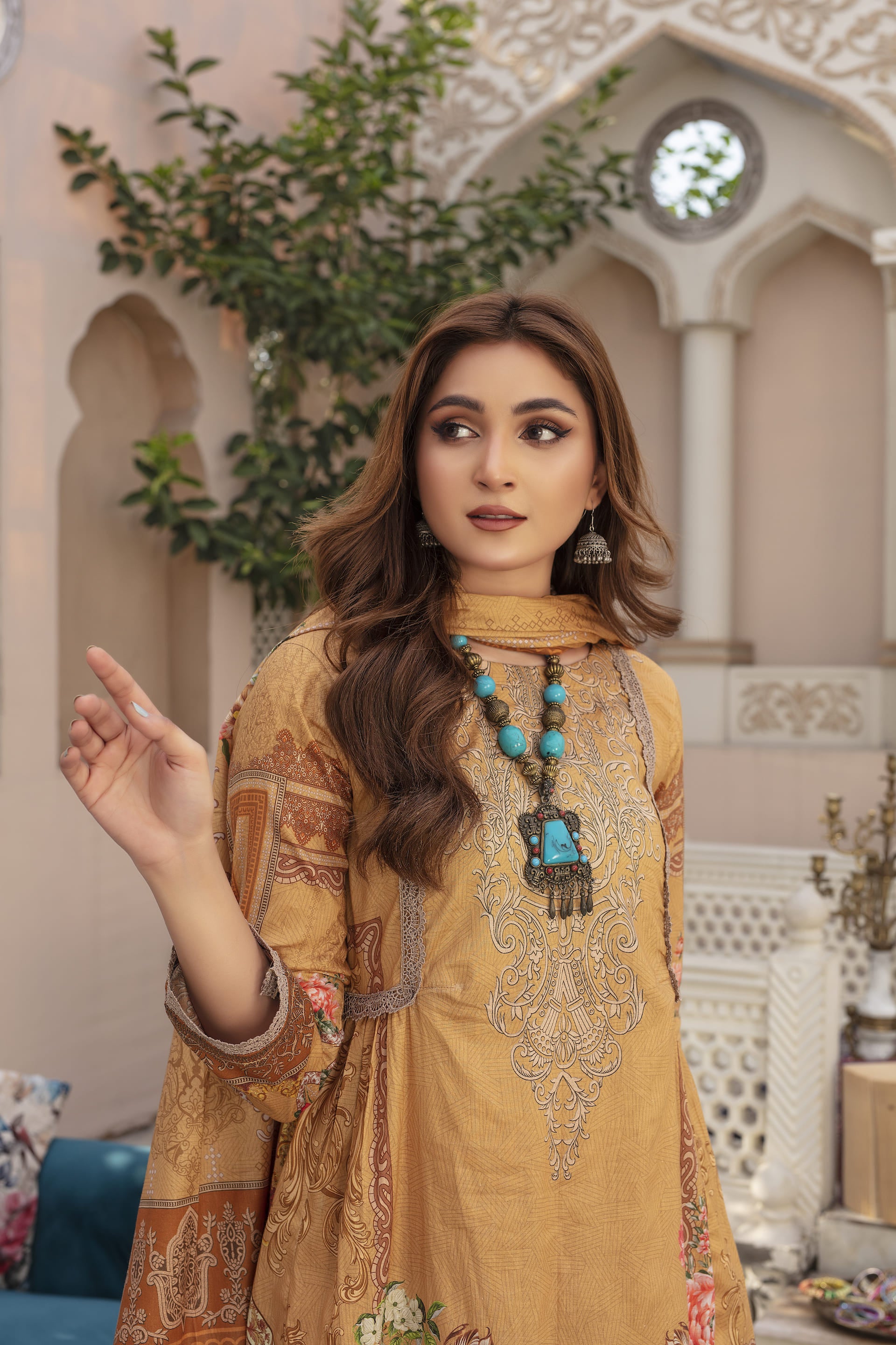 Saffron Song - 03 Piece Unstitched Digital Print with Lawn Dupatta