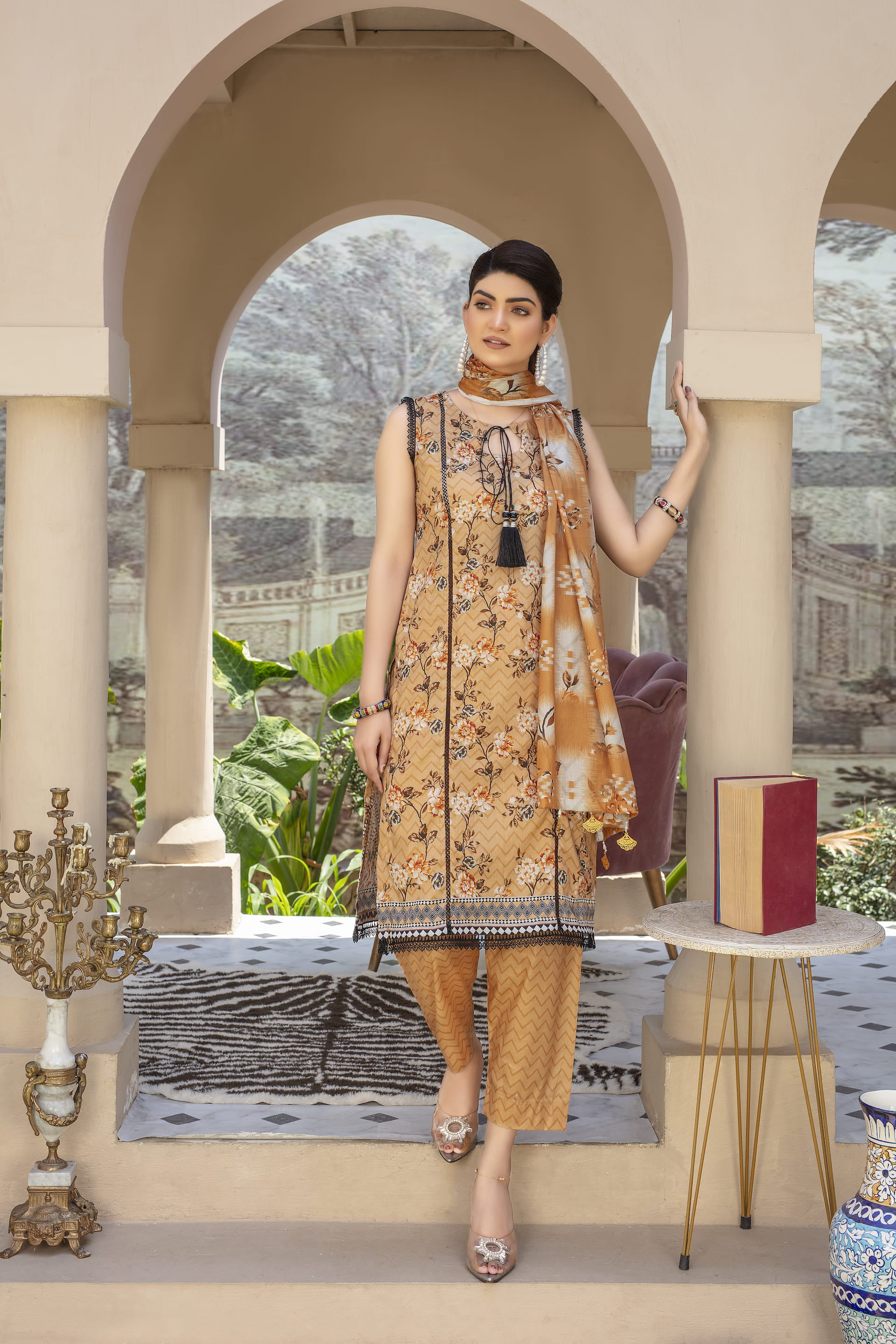 Sienna - 03 Piece Unstitched Digital Print with Lawn Dupatta