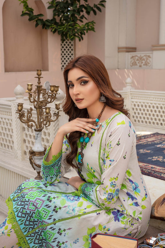 Prism - 03 Piece Unstitched Digital Print with Lawn Dupatta