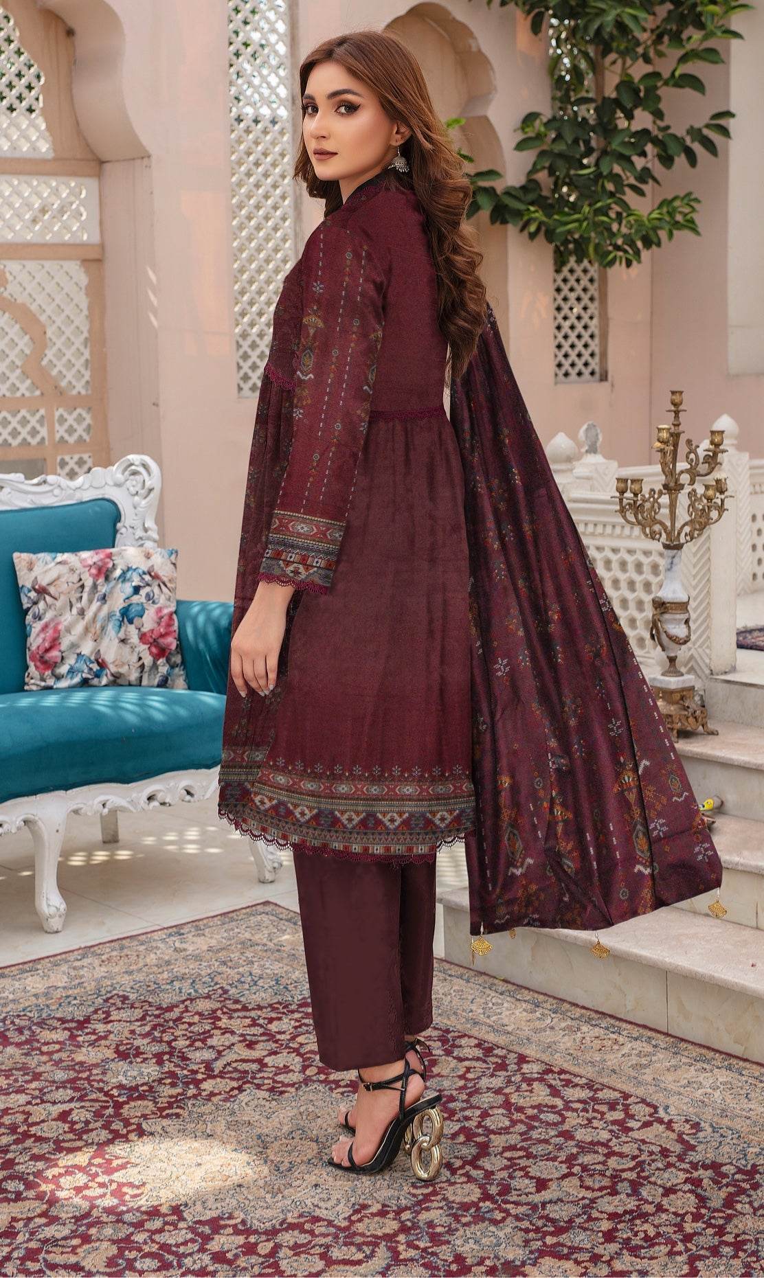 Glamour Galore - 03 Piece Digital Print - Ayzal Minal