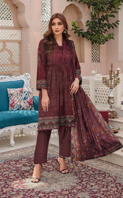 Glamour Galore - 03 Piece Digital Print dhanak