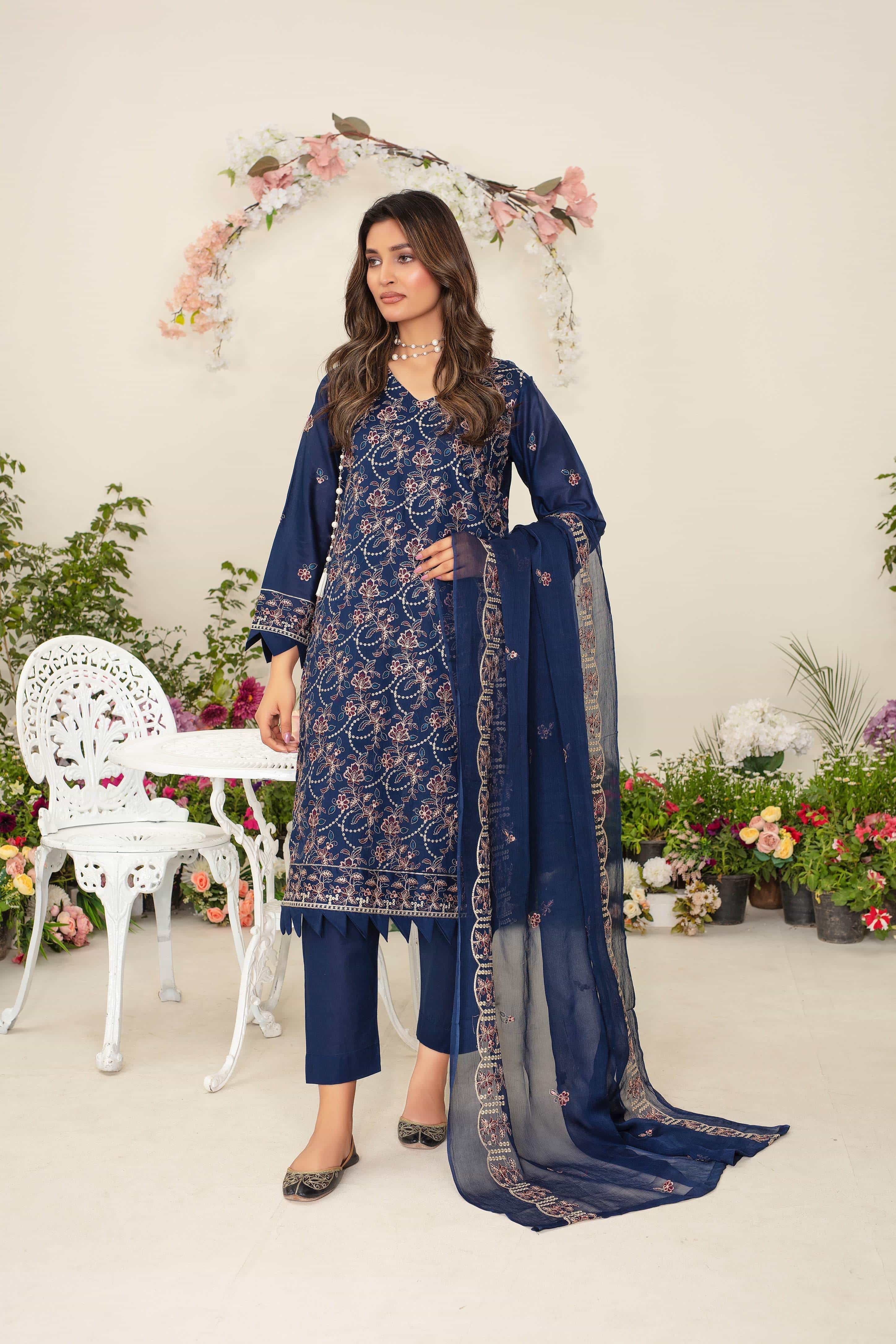 Aether 3 piece full embroidered suit