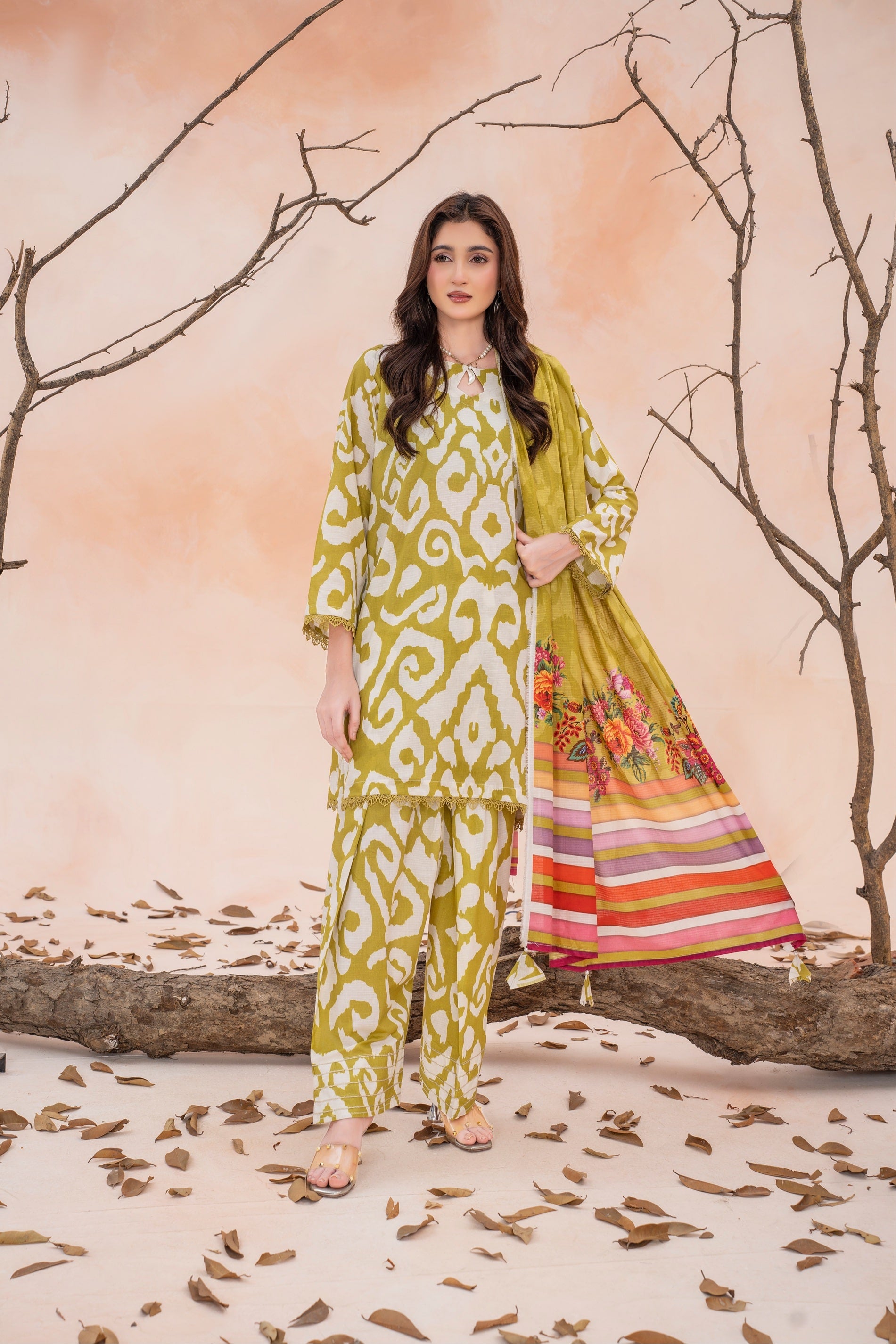 Clara- Luxury 03 Piece Unstitched Digital Print Bana Dora