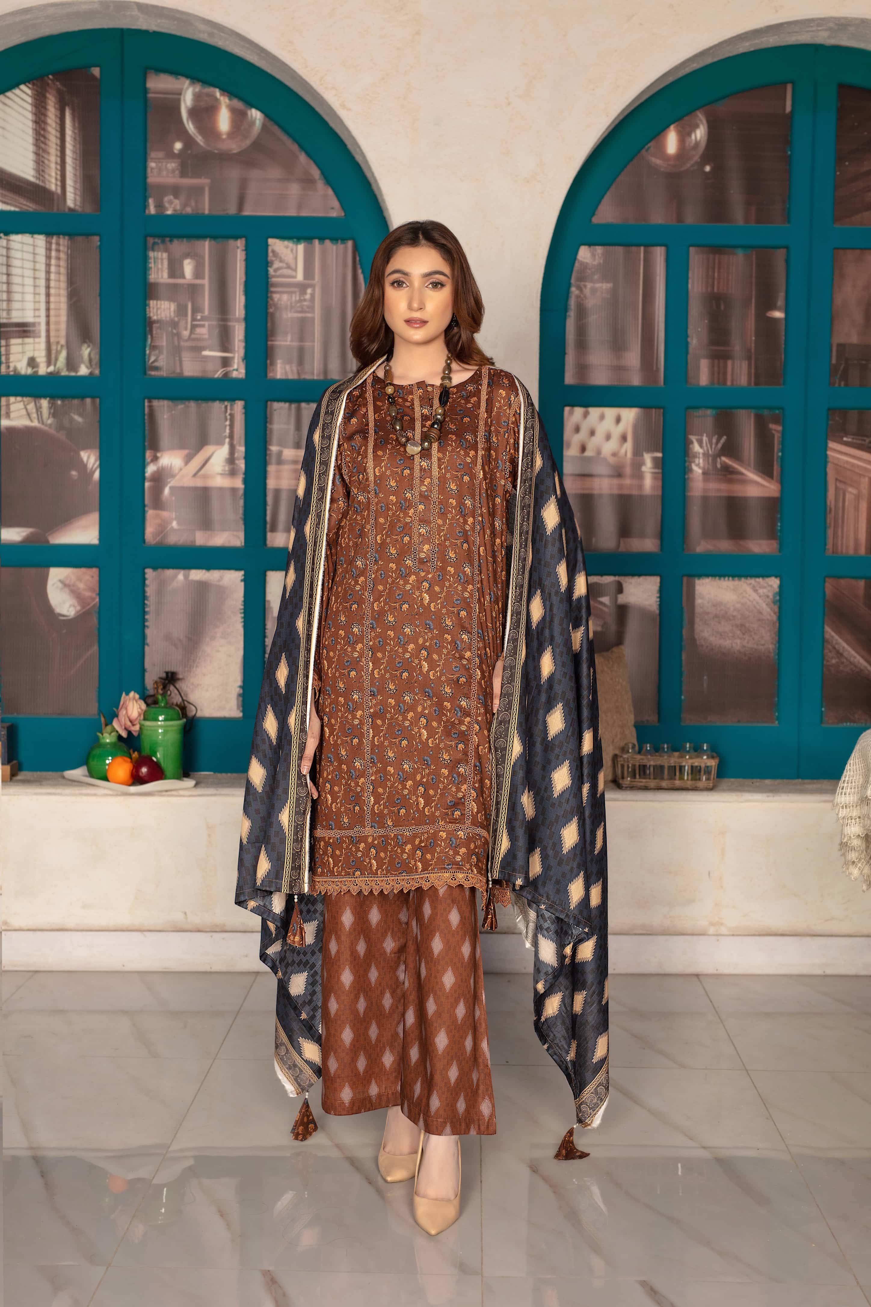Zephyr - 03 Piece Unstitched Digital Print with Lawn Dupatta