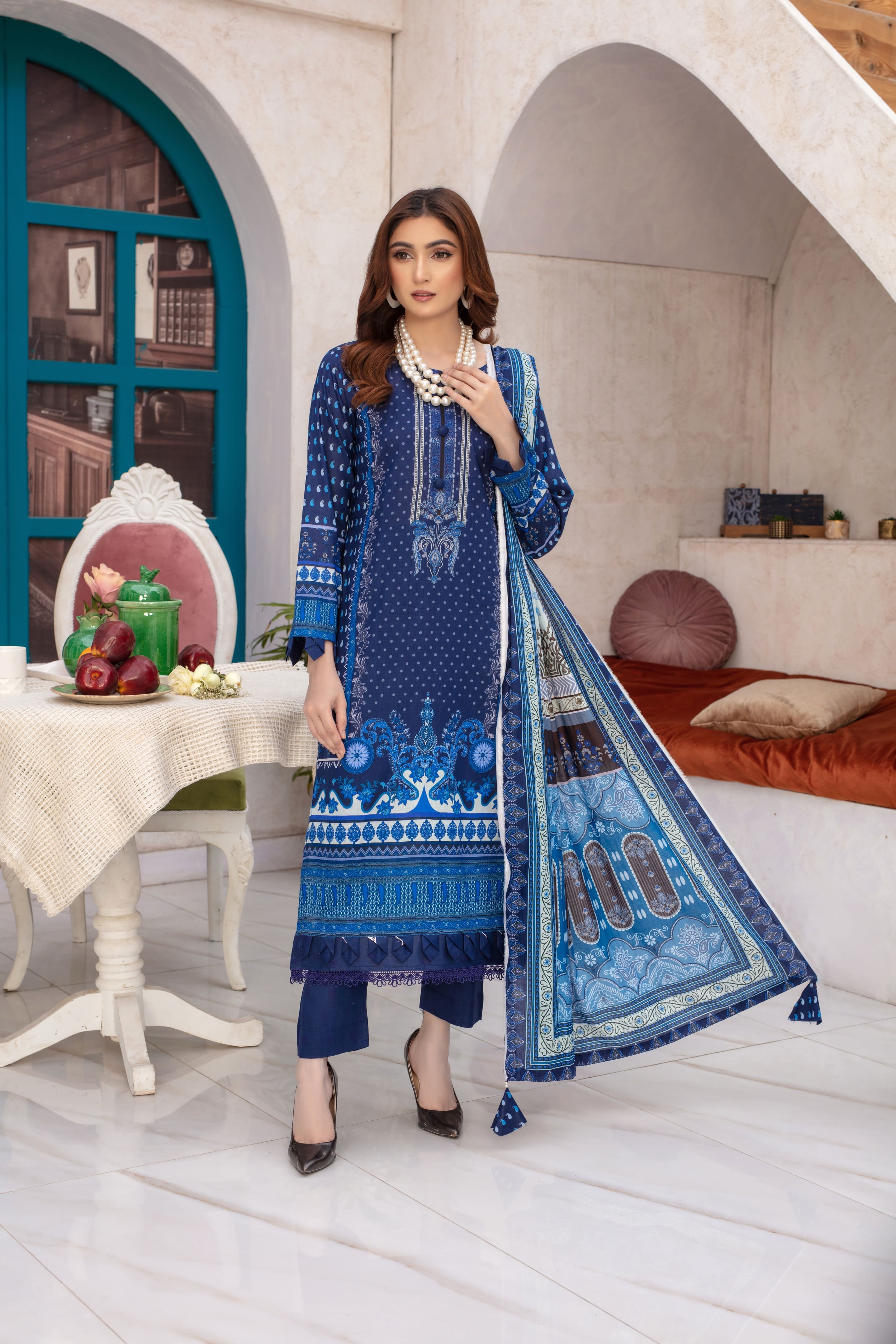 Nirvana- 03 Piece Unstitched Digital Print with Lawn Dupatta