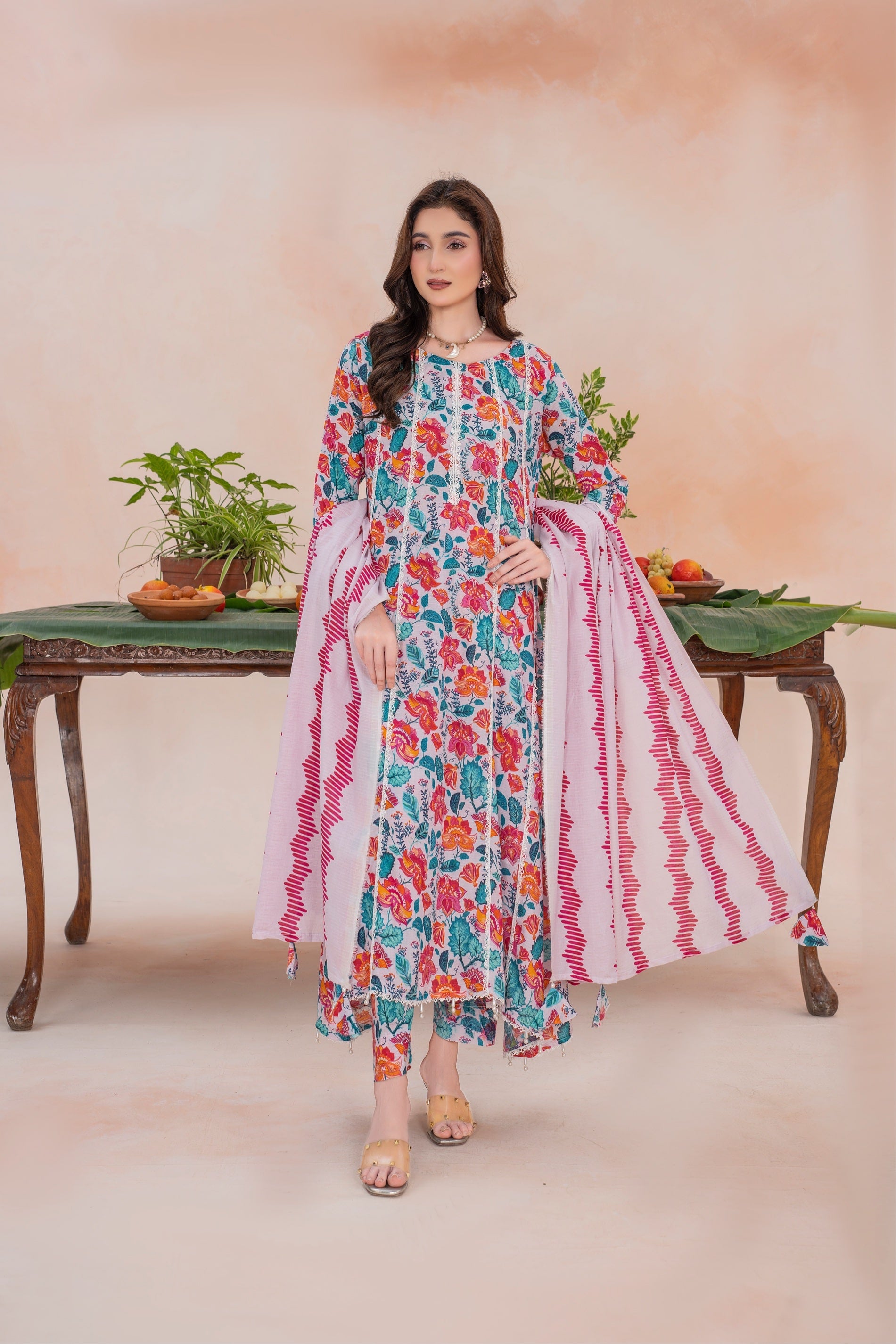 Laurel- Luxury 03 Piece Unstitched Digital Print Bana Dora