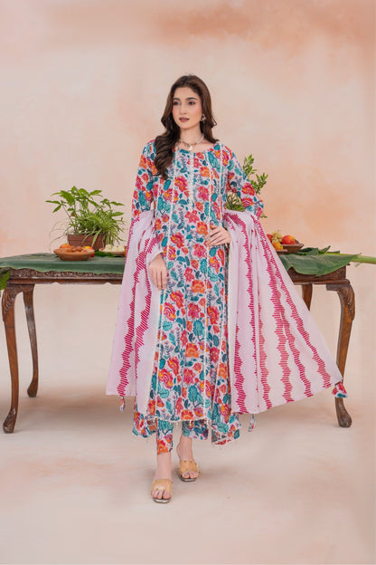 Laurel- Luxury 03 Piece - Digital Print Bana Dora