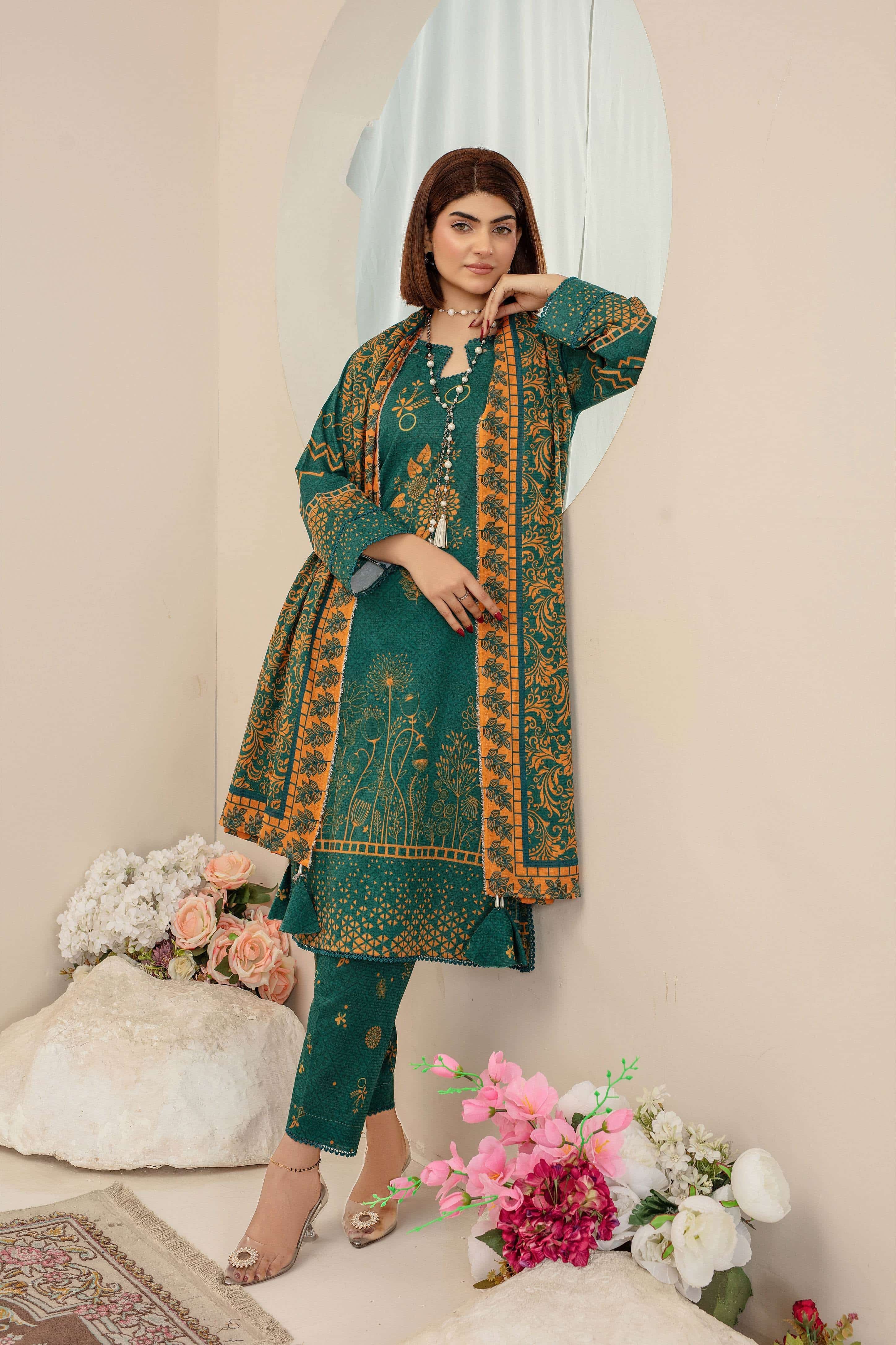 Mysa- Luxury 03 Piece Unstitched Digital Print Bana Dora