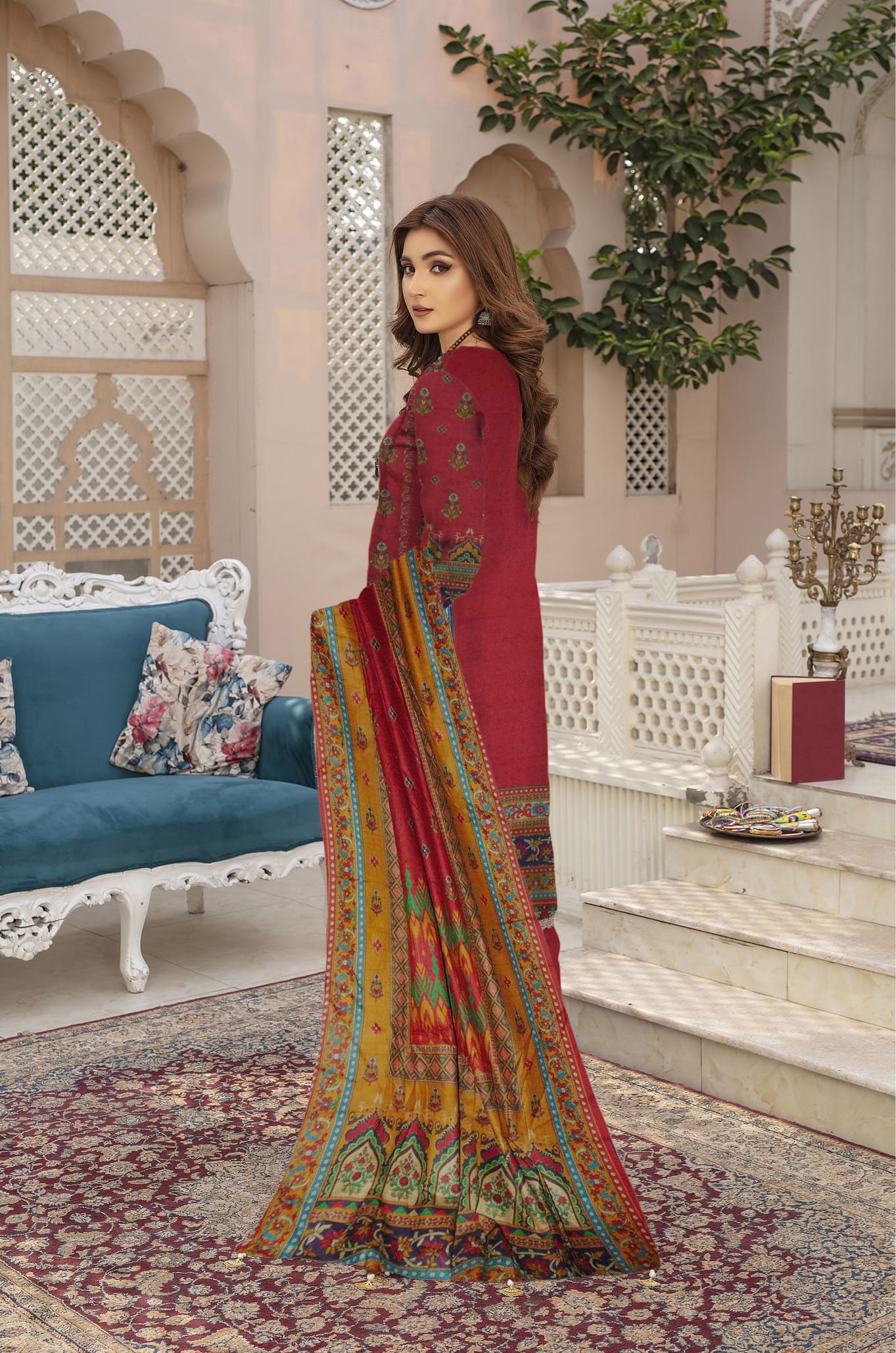 Sleek - 03 Piece Digital Print dhanak
