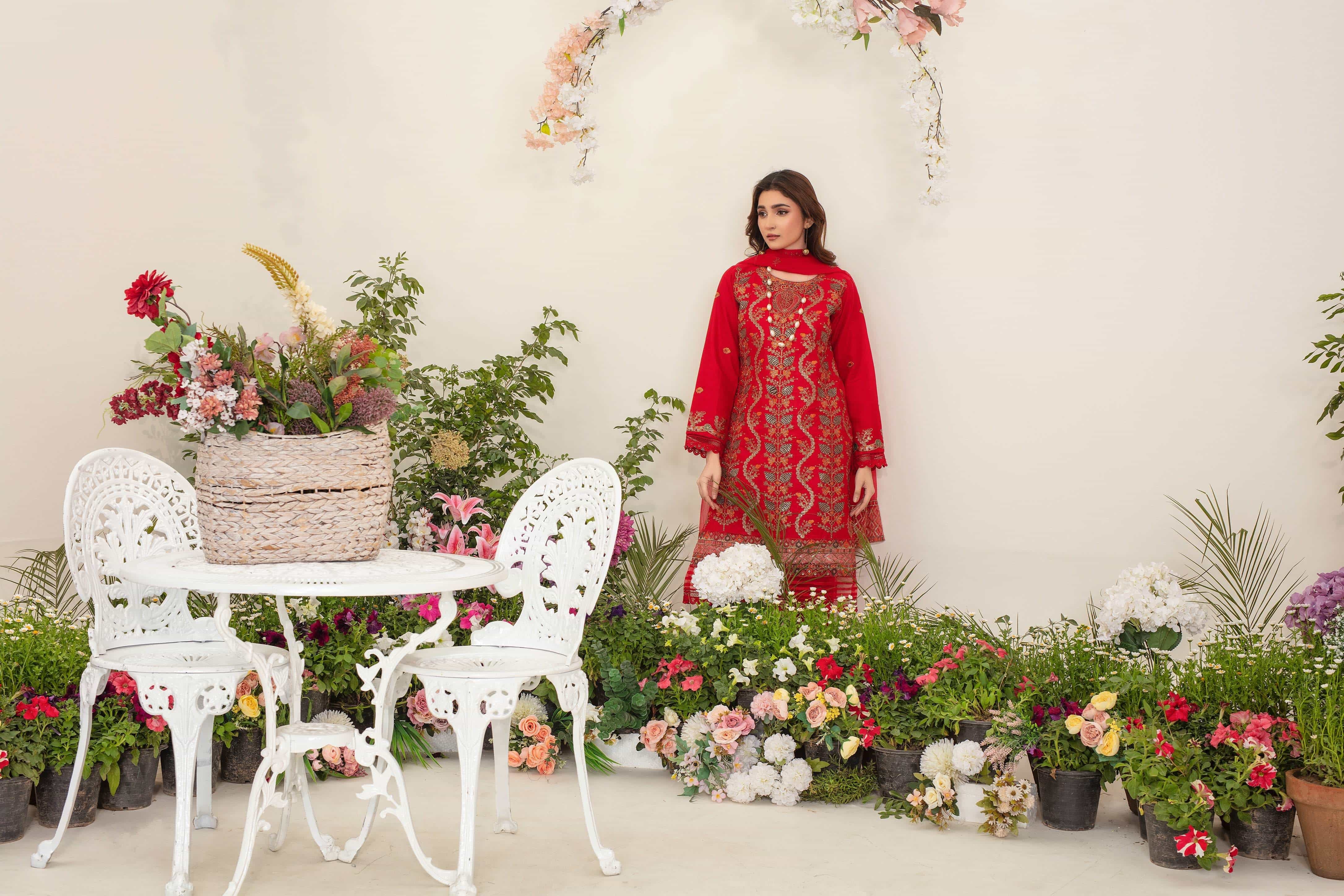 Euphoria 3 piece full embroidered suit