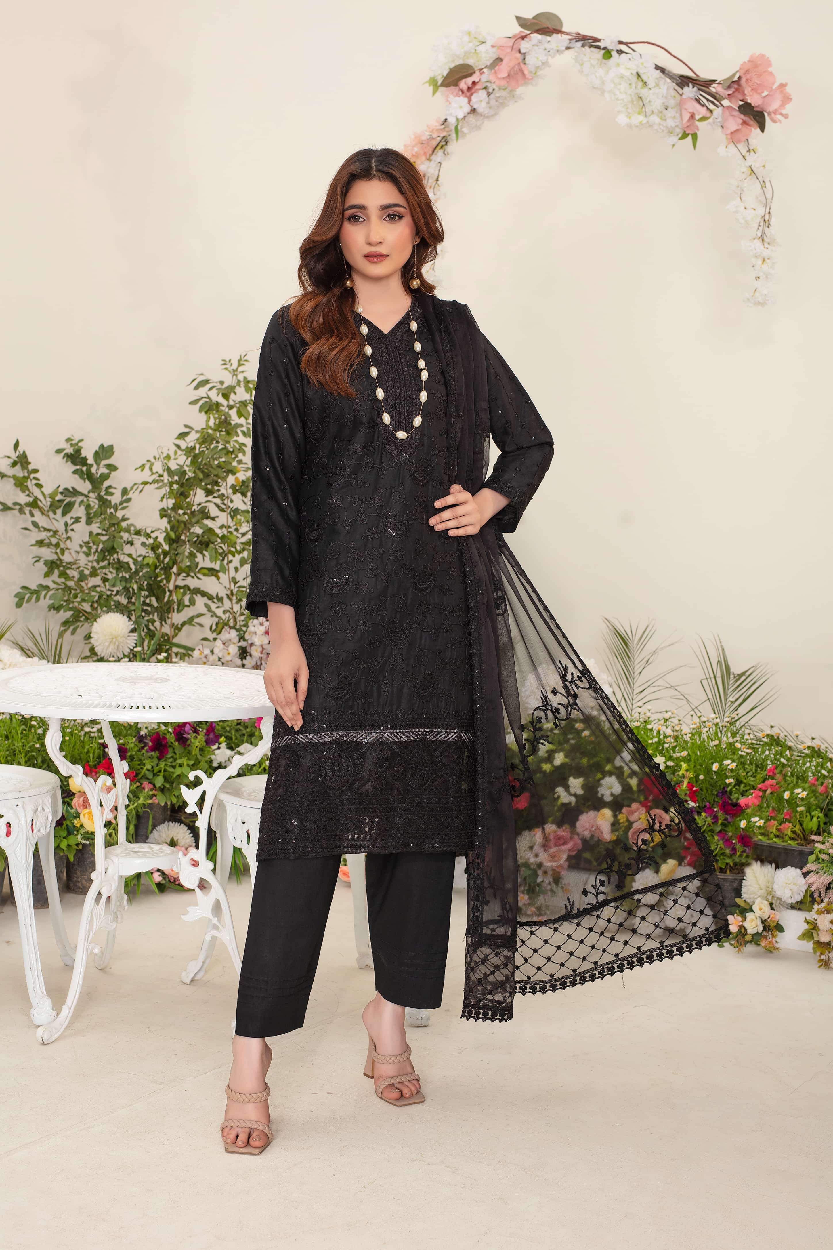 Tiara 3 piece full embroidered suit