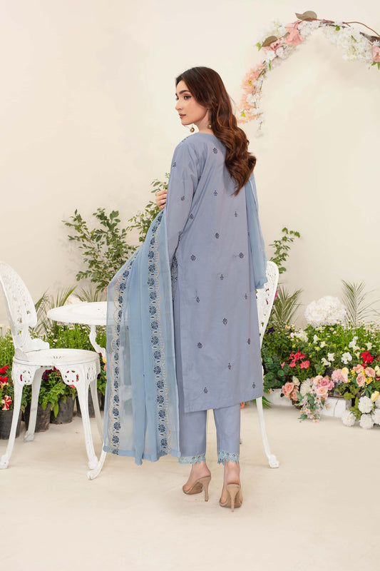 Saphhire– Fully Embroidered 3-Piece Unstitched Suit ✅