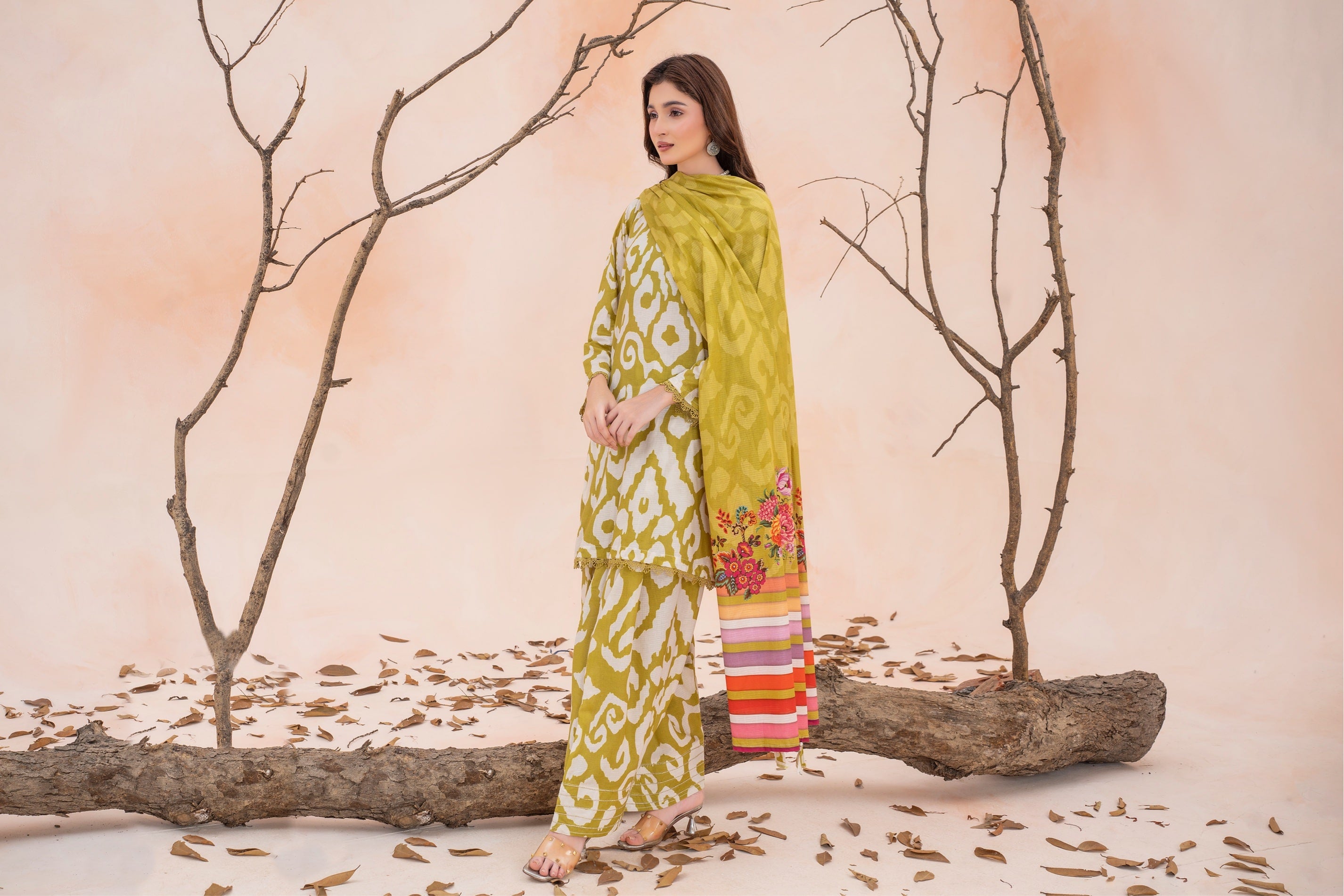 Clara- Luxury 03 Piece Unstitched Digital Print Bana Dora