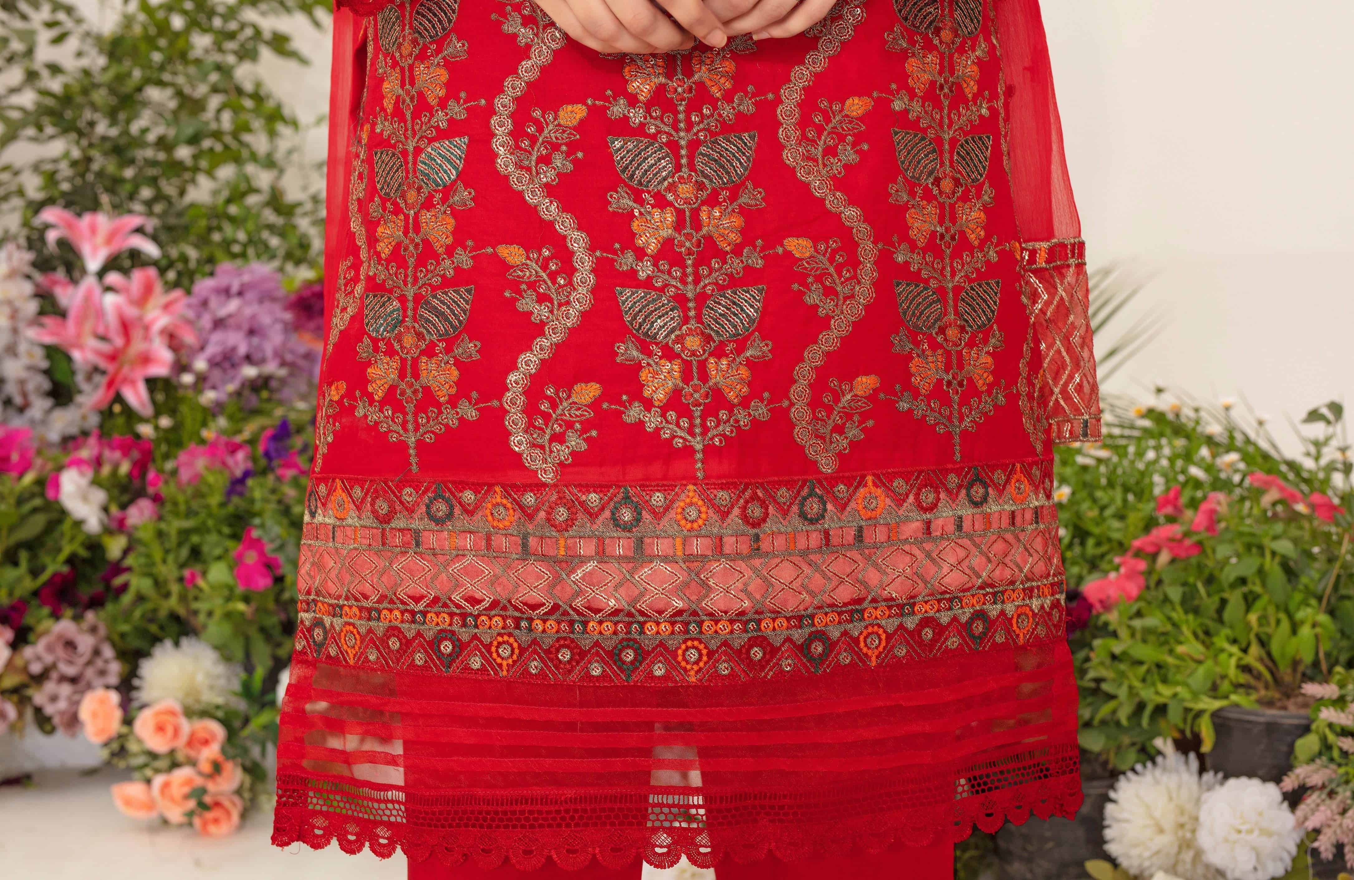 Euphoria 3 piece full embroidered suit