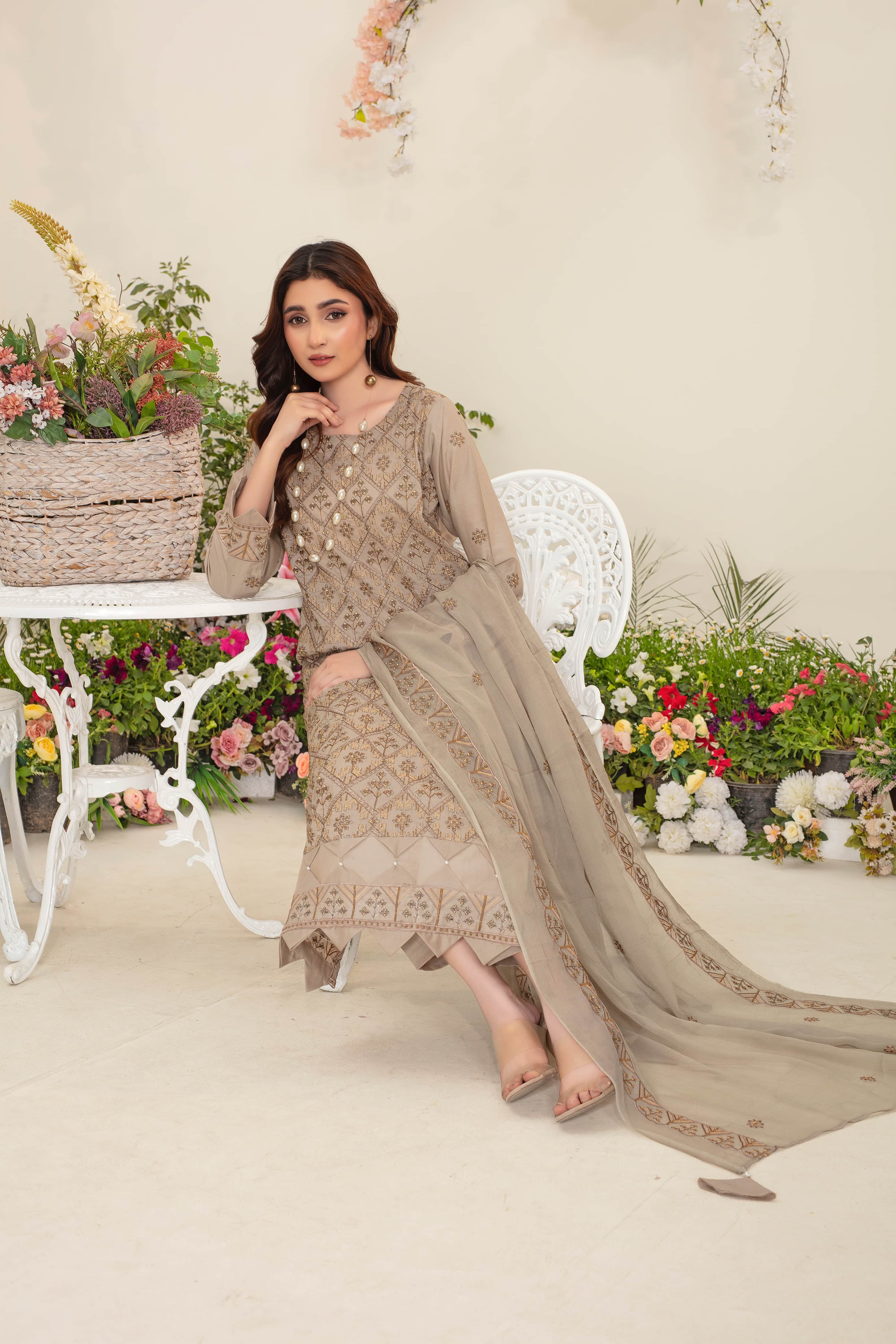 Zyra 3 piece Full Embroidered unstitch suit