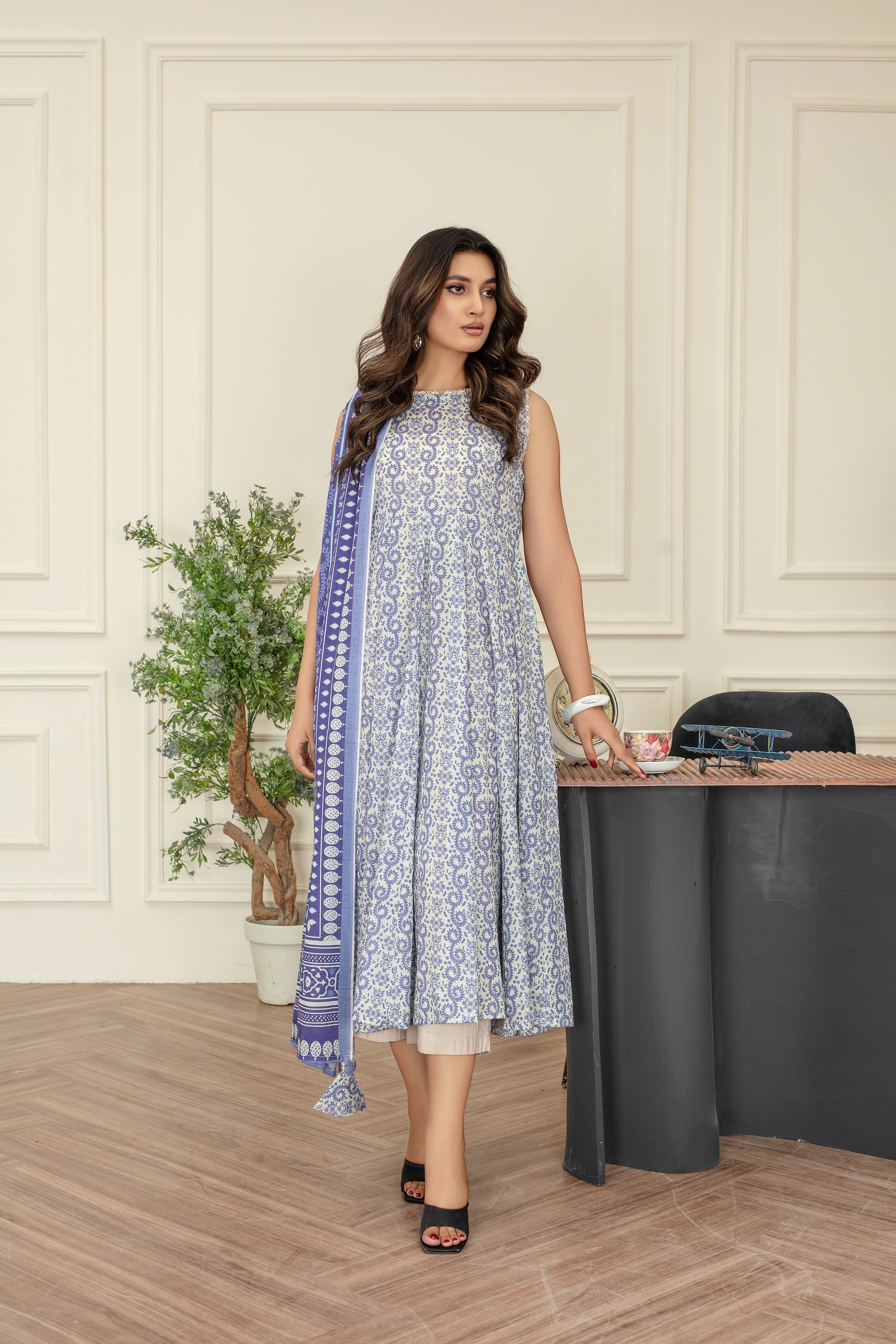 Zircon- Luxury 03 Piece Unstitched Digital Print Bana Dora