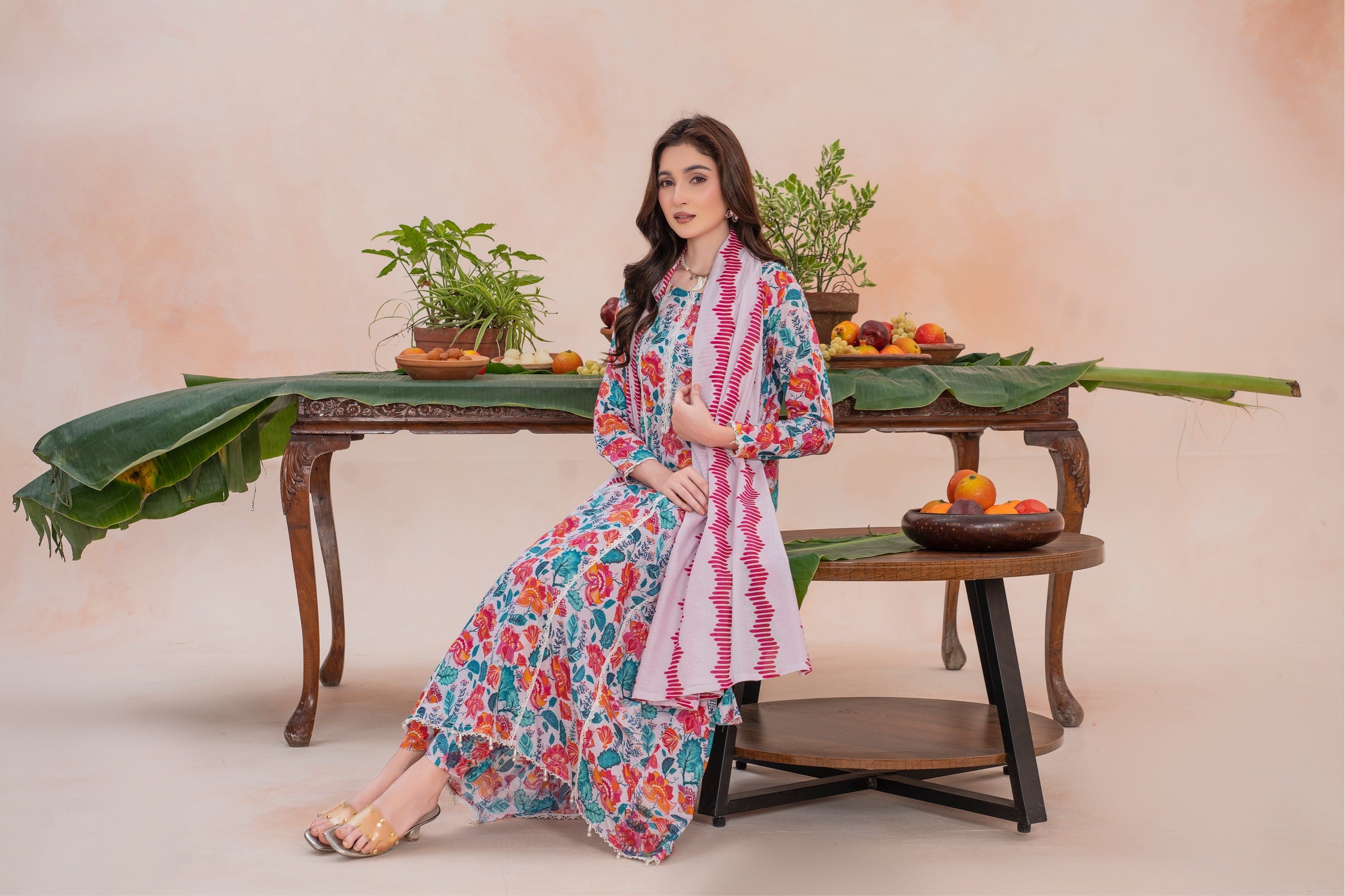 Laurel- Luxury 03 Piece Unstitched Digital Print Bana Dora