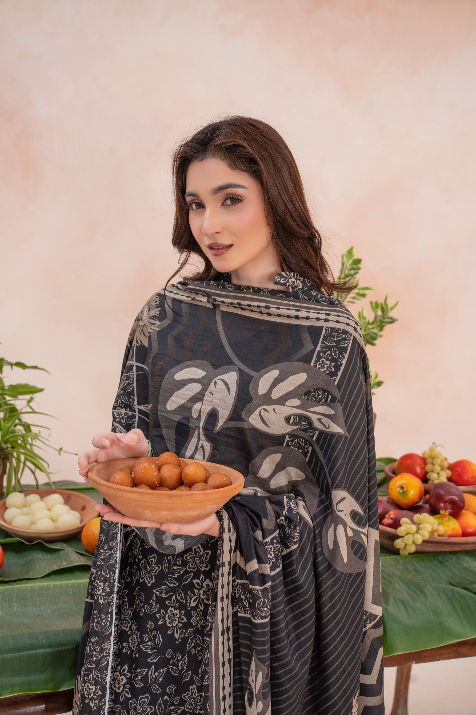 Haya- Luxury 03 Piece Unstitched Digital Print Lawn