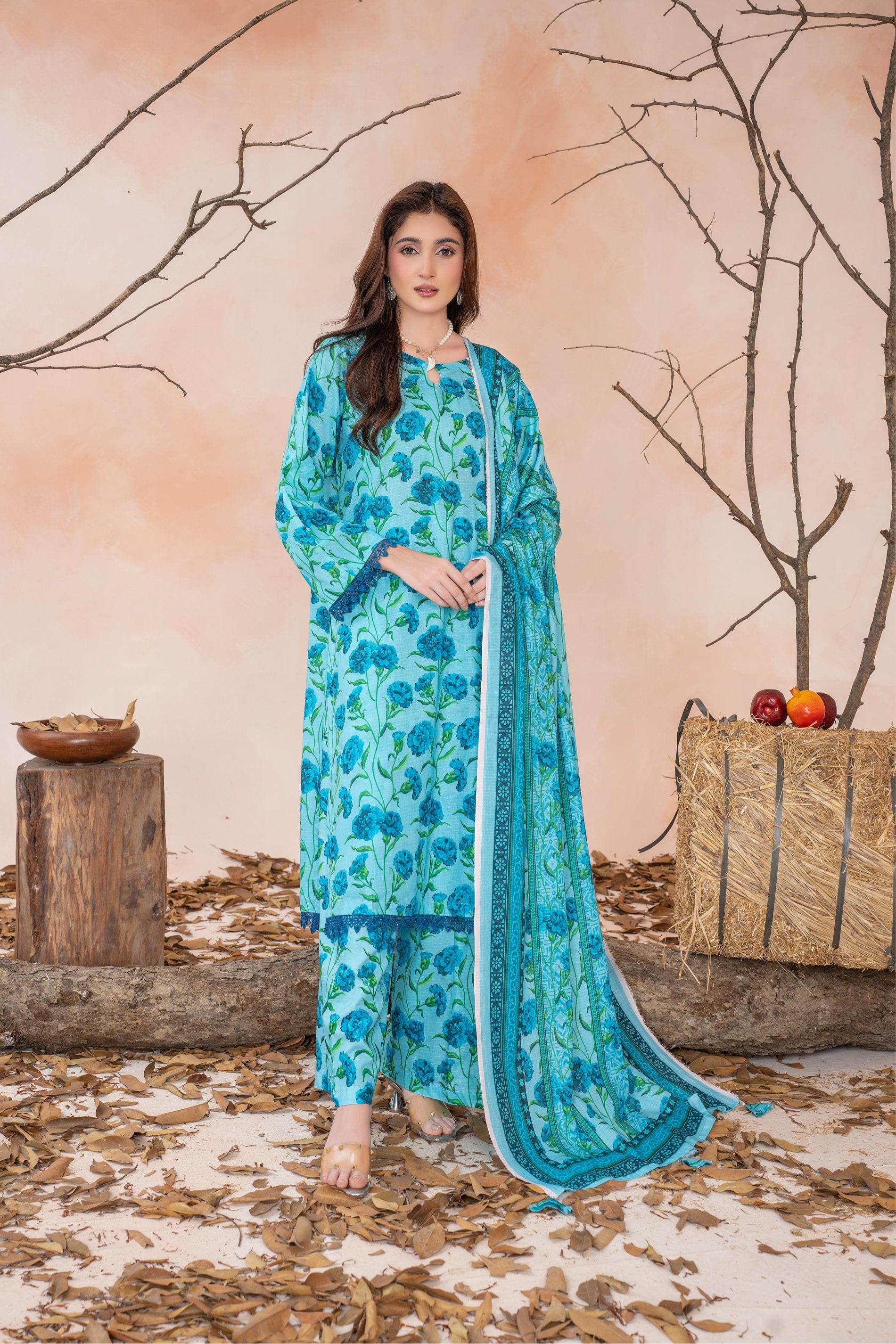 Skyfall- Luxury 03 Piece Unstitched Digital Print Bana Dora