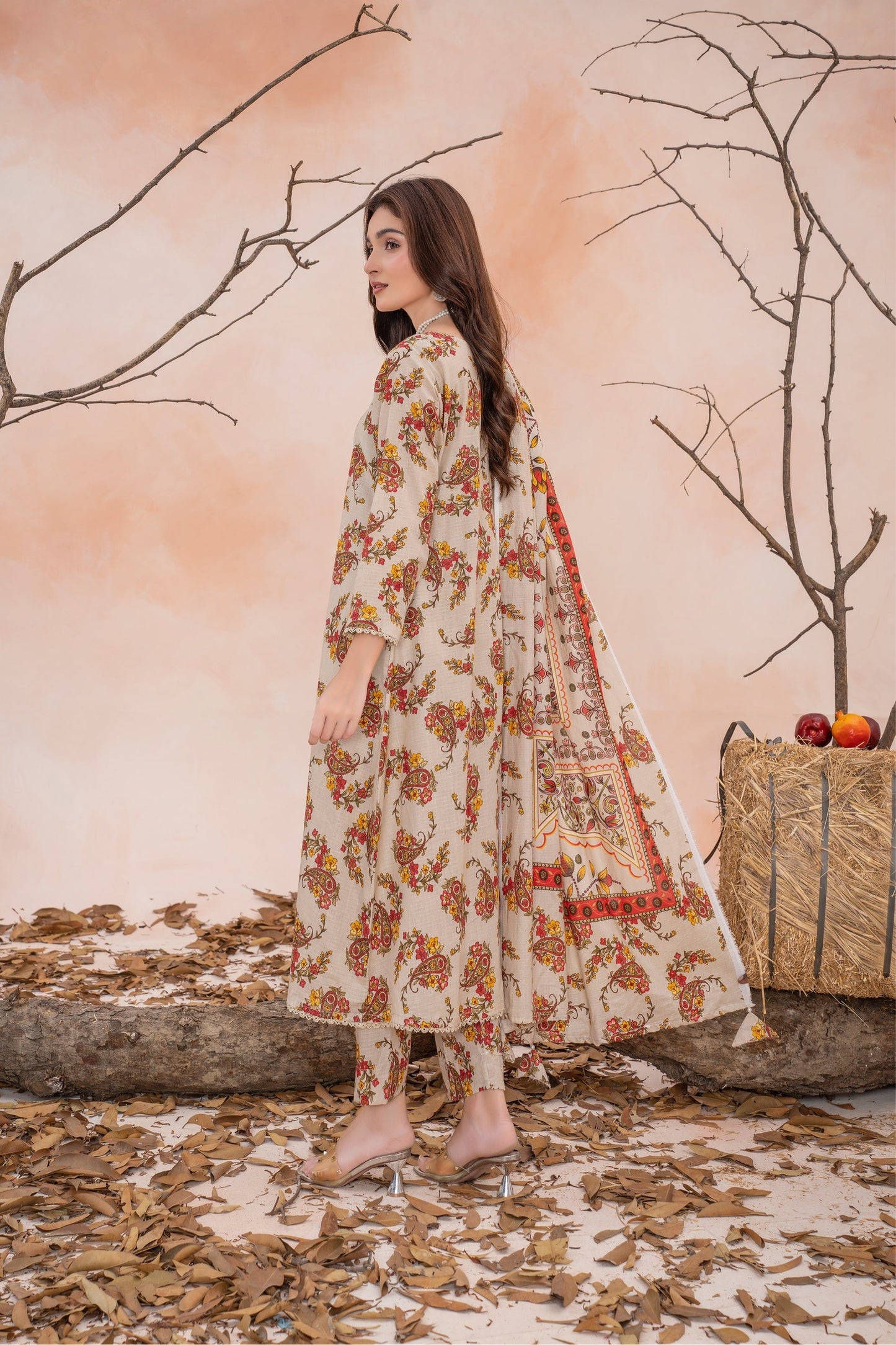 Periwinkle- Luxury 03 Piece - Digital Print Bana Dora