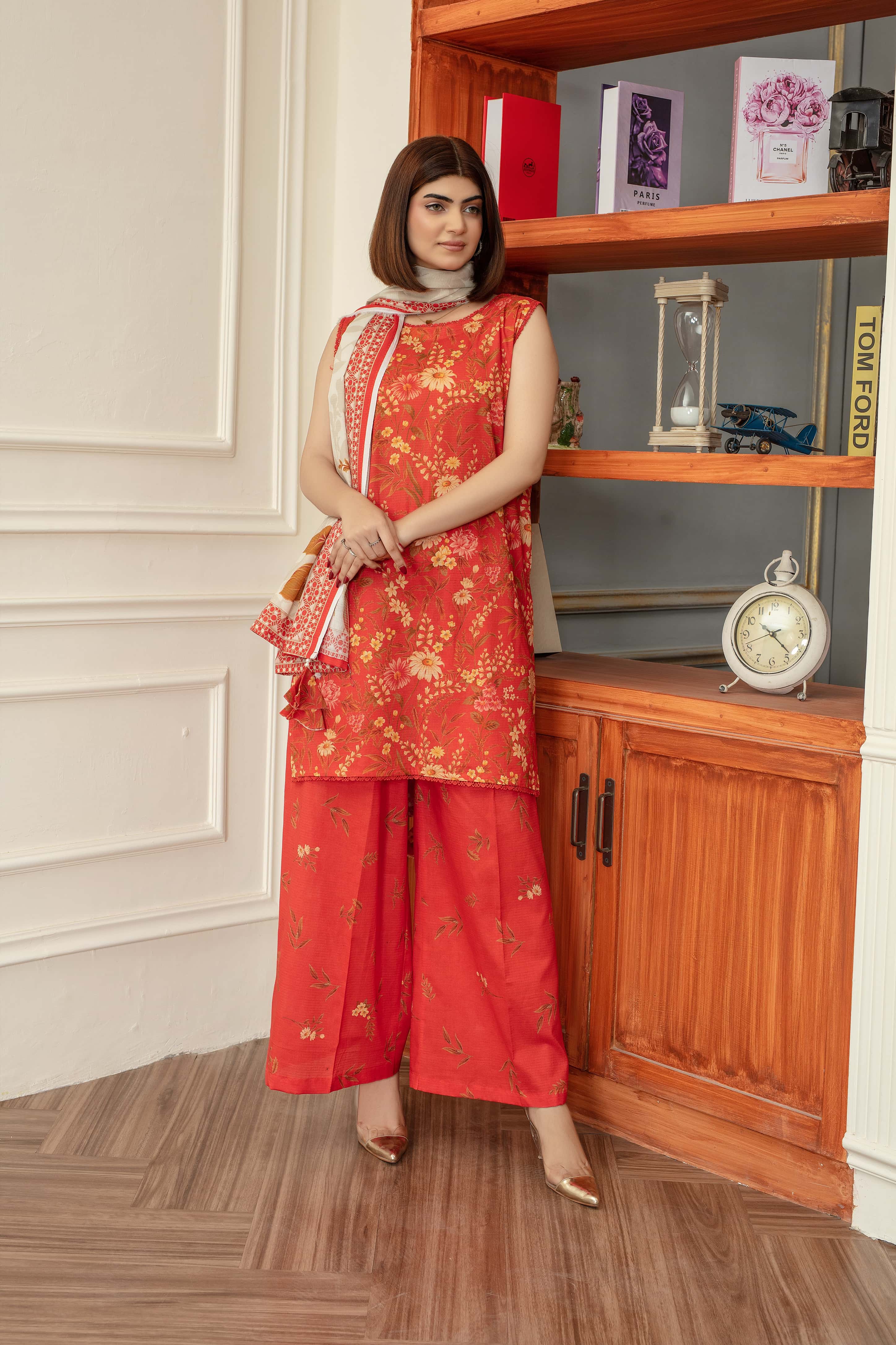 Riva- Luxury 03 Piece Unstitched Digital Print Bana Dora