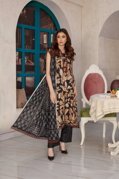 Regal- 03 Piece - Digital Print with Lawn Dupatta