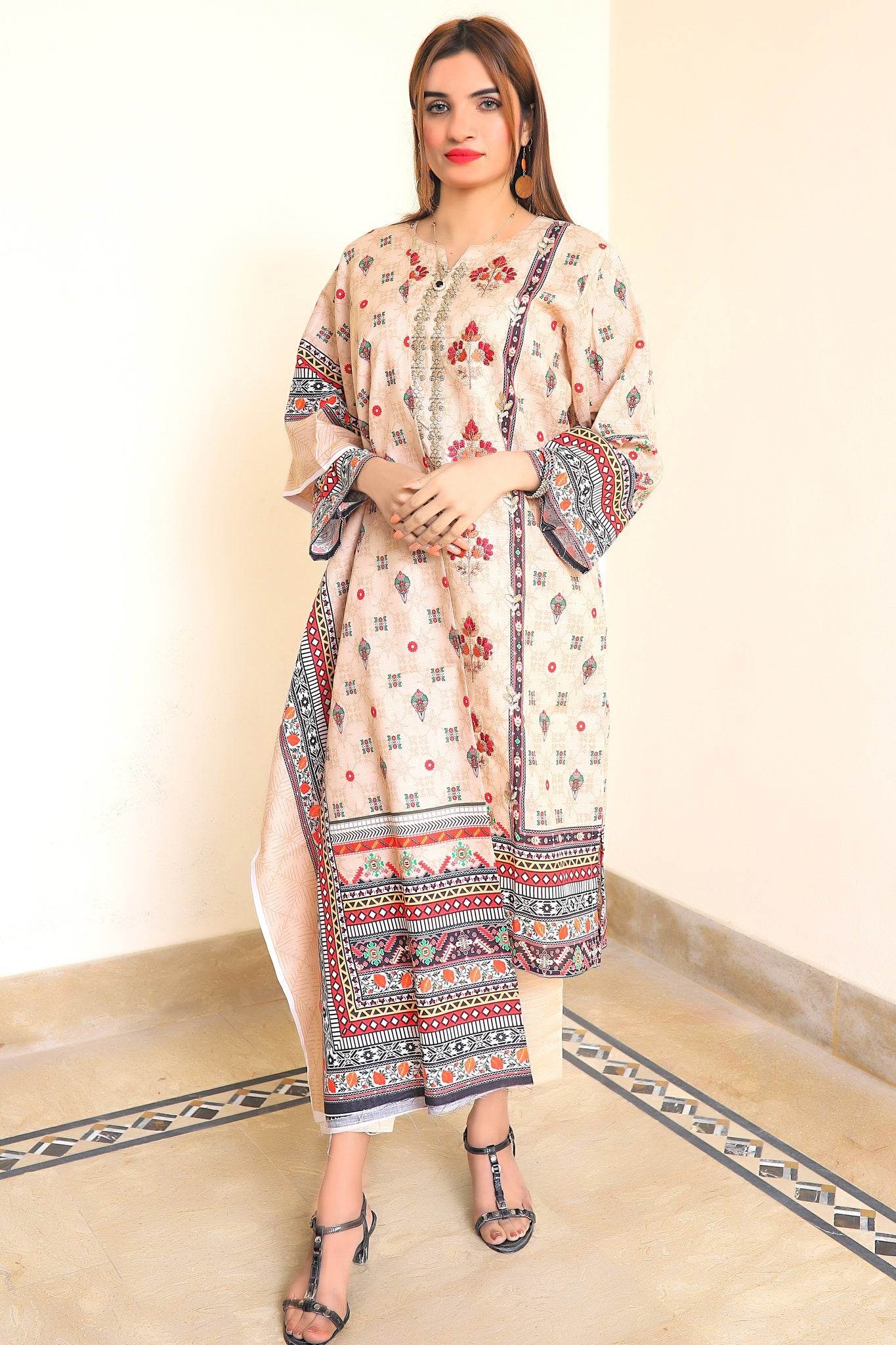 Autumn Bloom - 3 PIECE EMBROIDERED UNSTITCHED KHADDAR - Ayzal Minal
